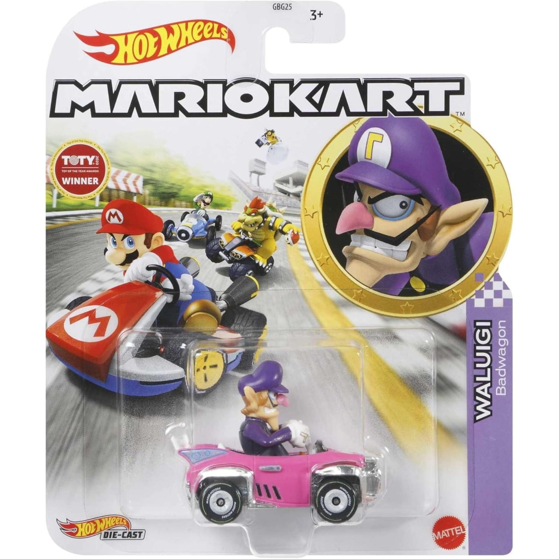 Hot Wheels Mario Kart Replica Diecast Waluigi Purple