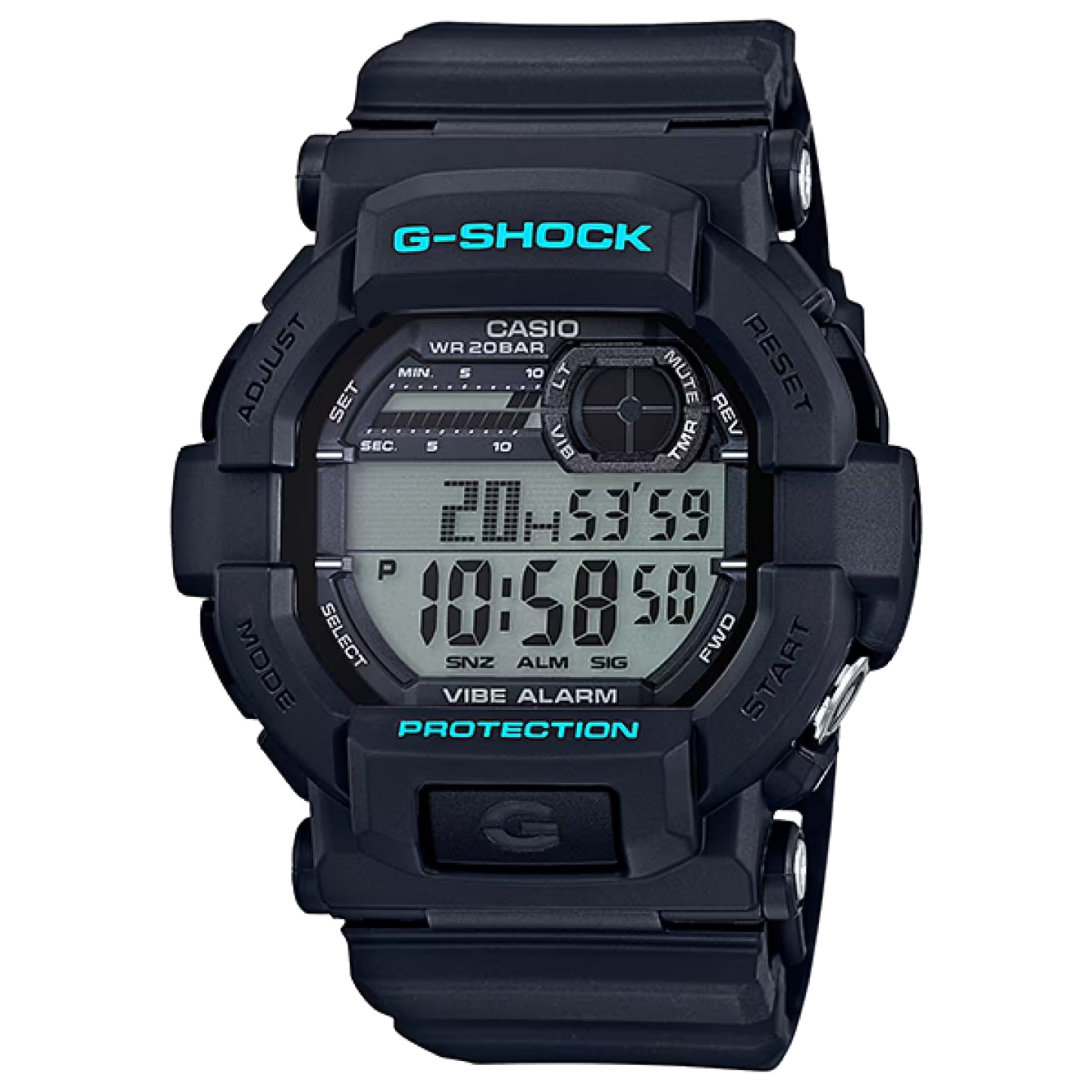 Casio G-SHOCK Men's Grey Dial Digital Watch Black Resin Strap Vibration Alarm - GD-350-1CDR