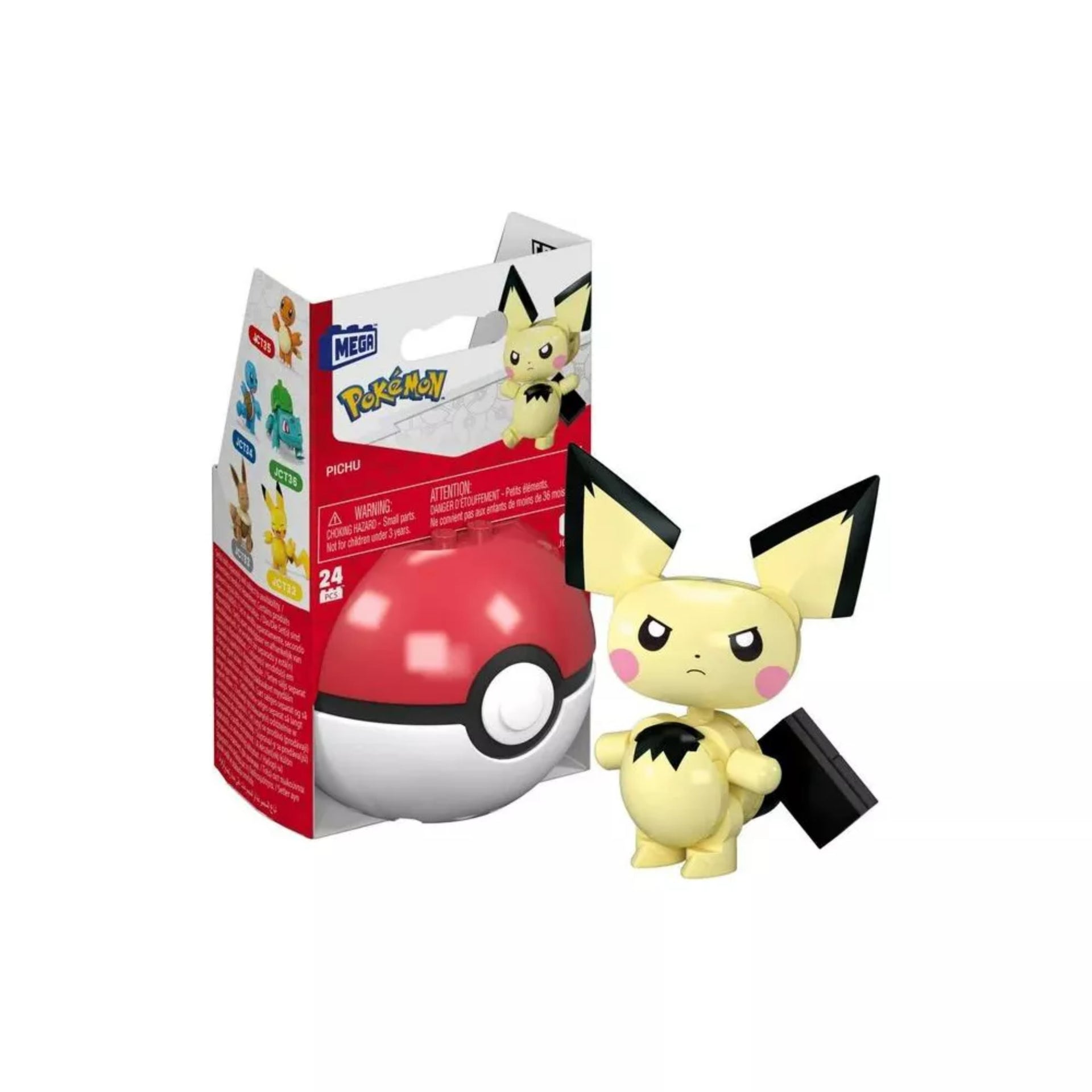 Pokemon Mega Construx Evergreen Poke Ball Pichu Yellow