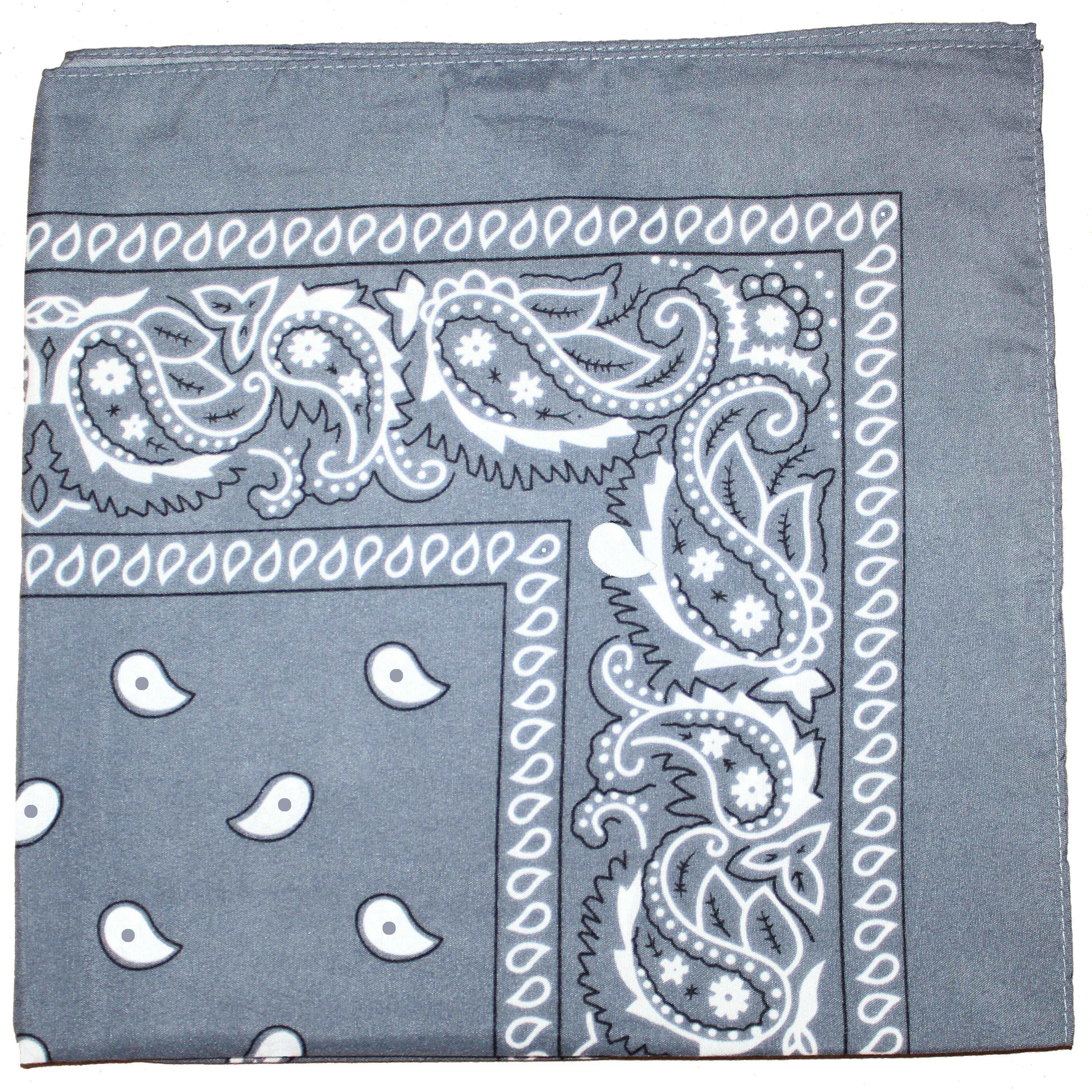 12 Pack Cotton 22 x 22 Inch Paisley Printed Bandana