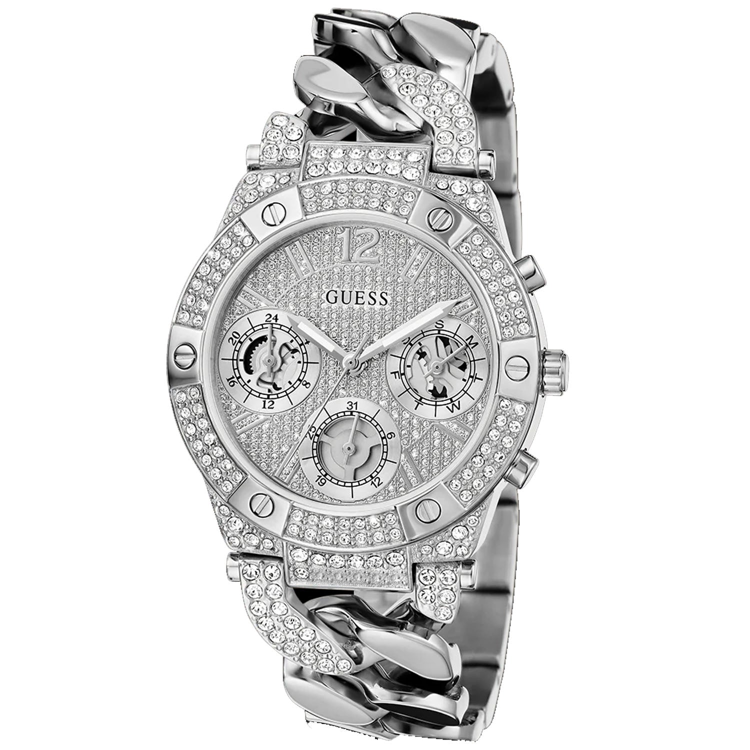 Guess Women's Trend Silver Tone Multi-function Silver Dial Watch - GW0513L1