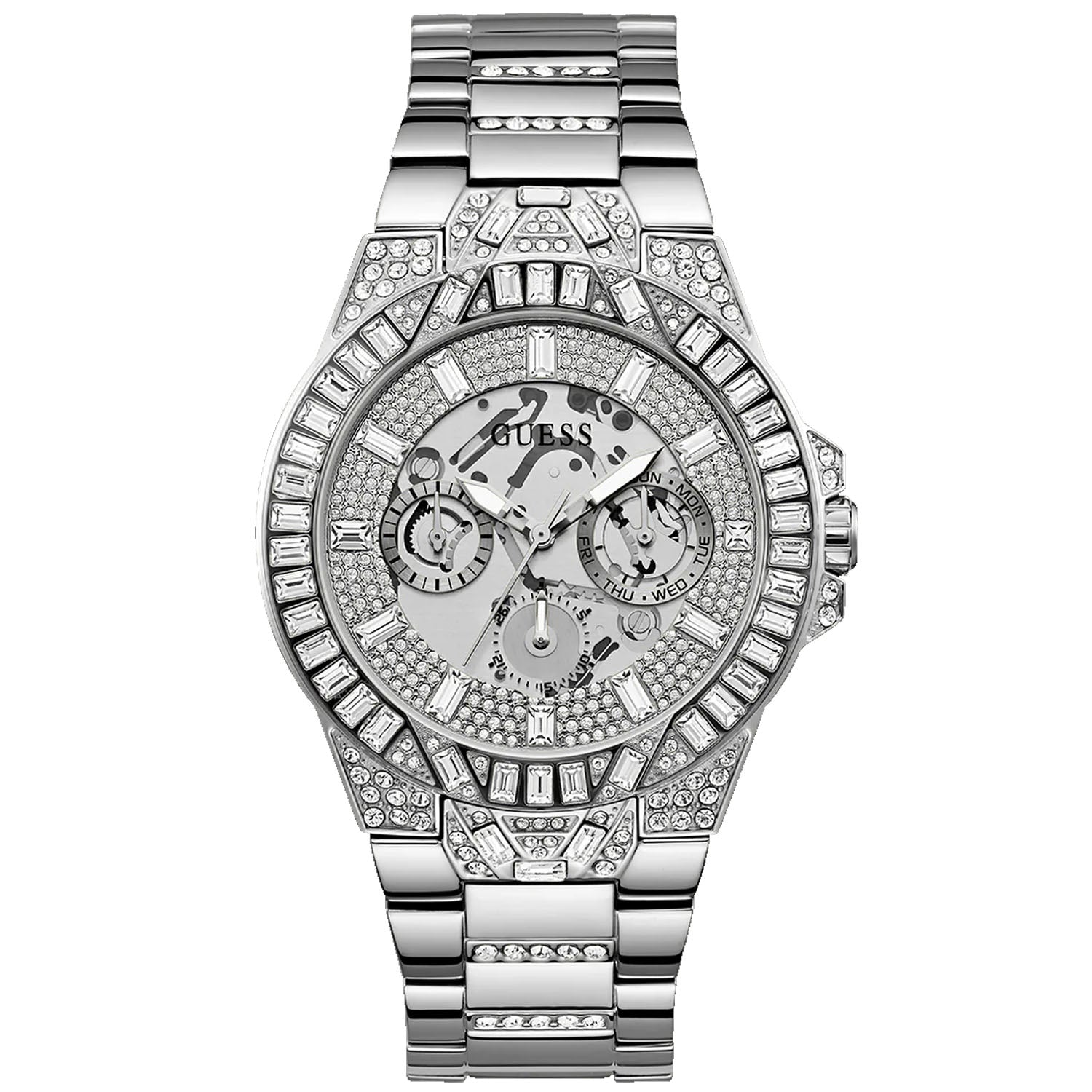 Guess Men's Trend Silver Tone Multi-function Silver Dial Watch - GW0516G1