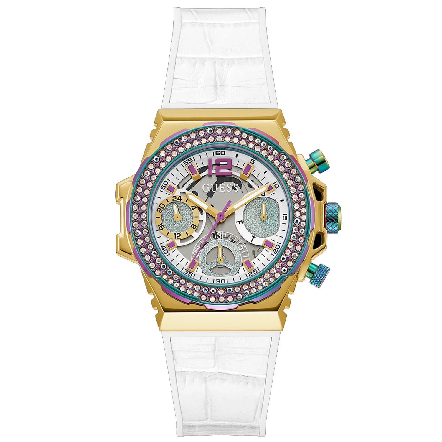 Guess Women's Fusion White Dial Watch - GW0553L2