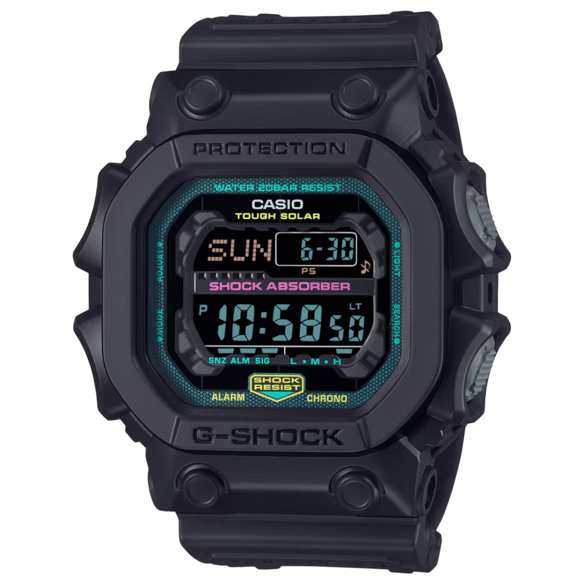 Casio G-SHOCK Men's Black Dial Digital Watch Black Resin Strap Solar Powered King of G Multi Fluorescent - GX-56MF-1DR