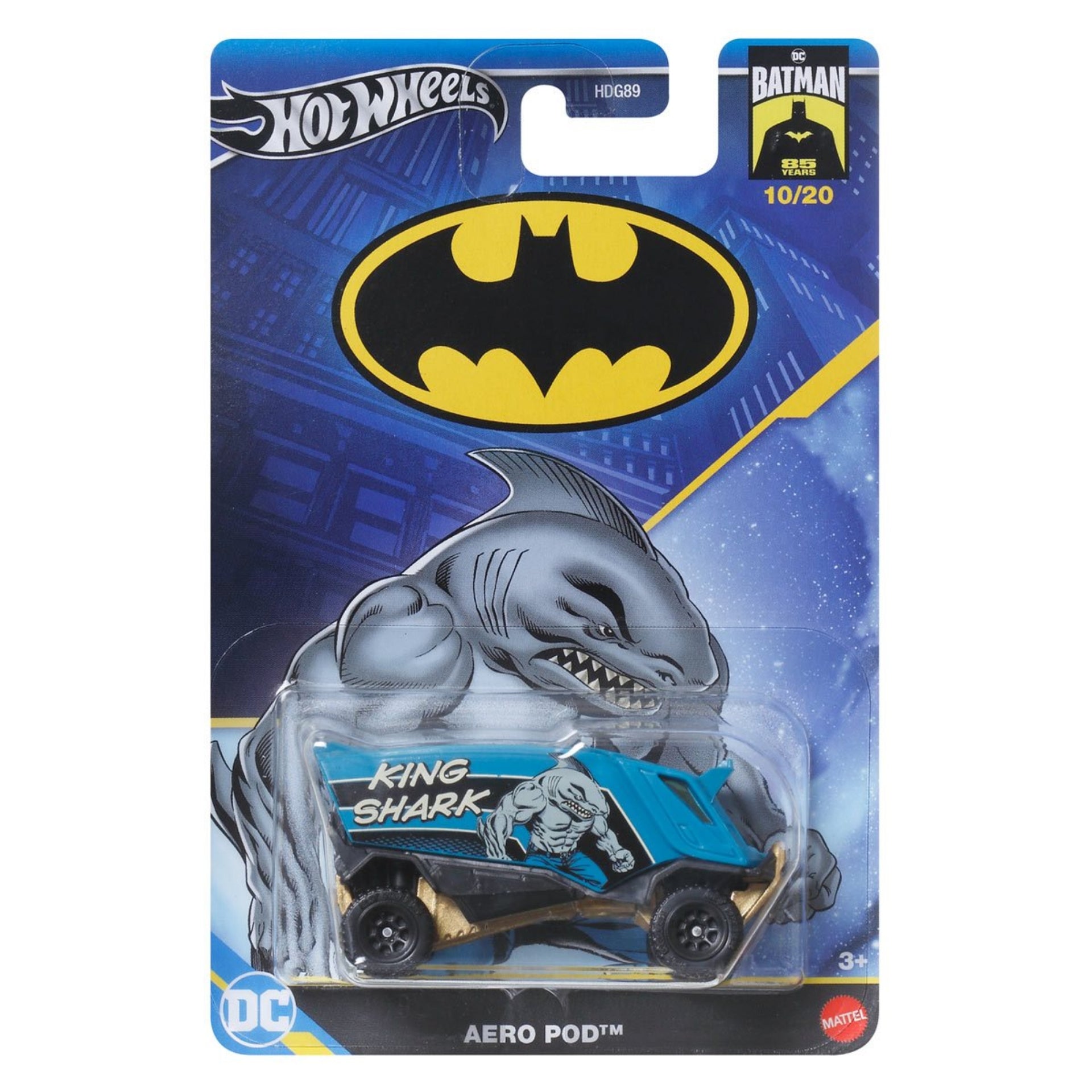Hot Wheels Batman Themed Ast Aero Pod Blue