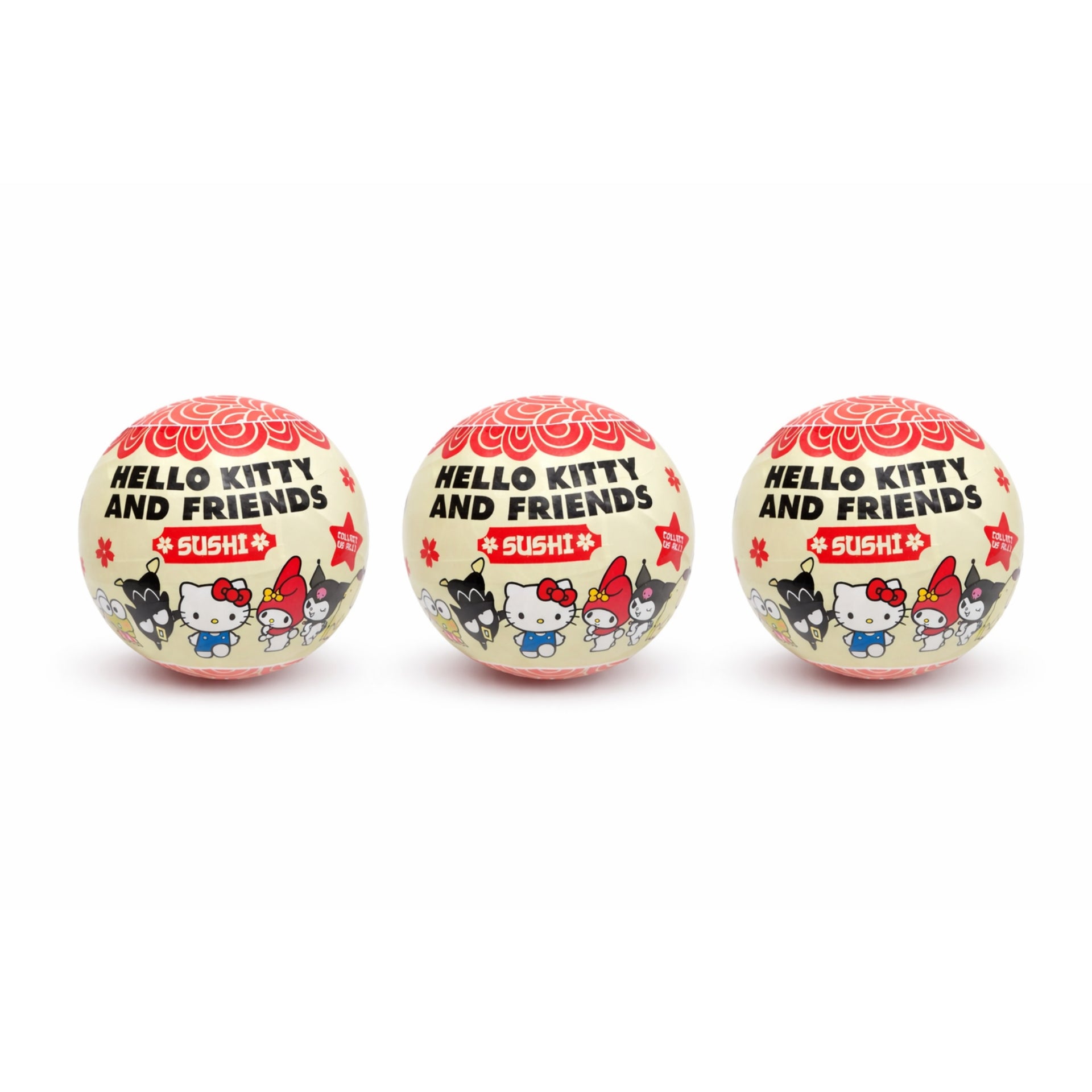 Set of 3 Hello Kitty and Friends Sushi Mystery Collectible Capsules
