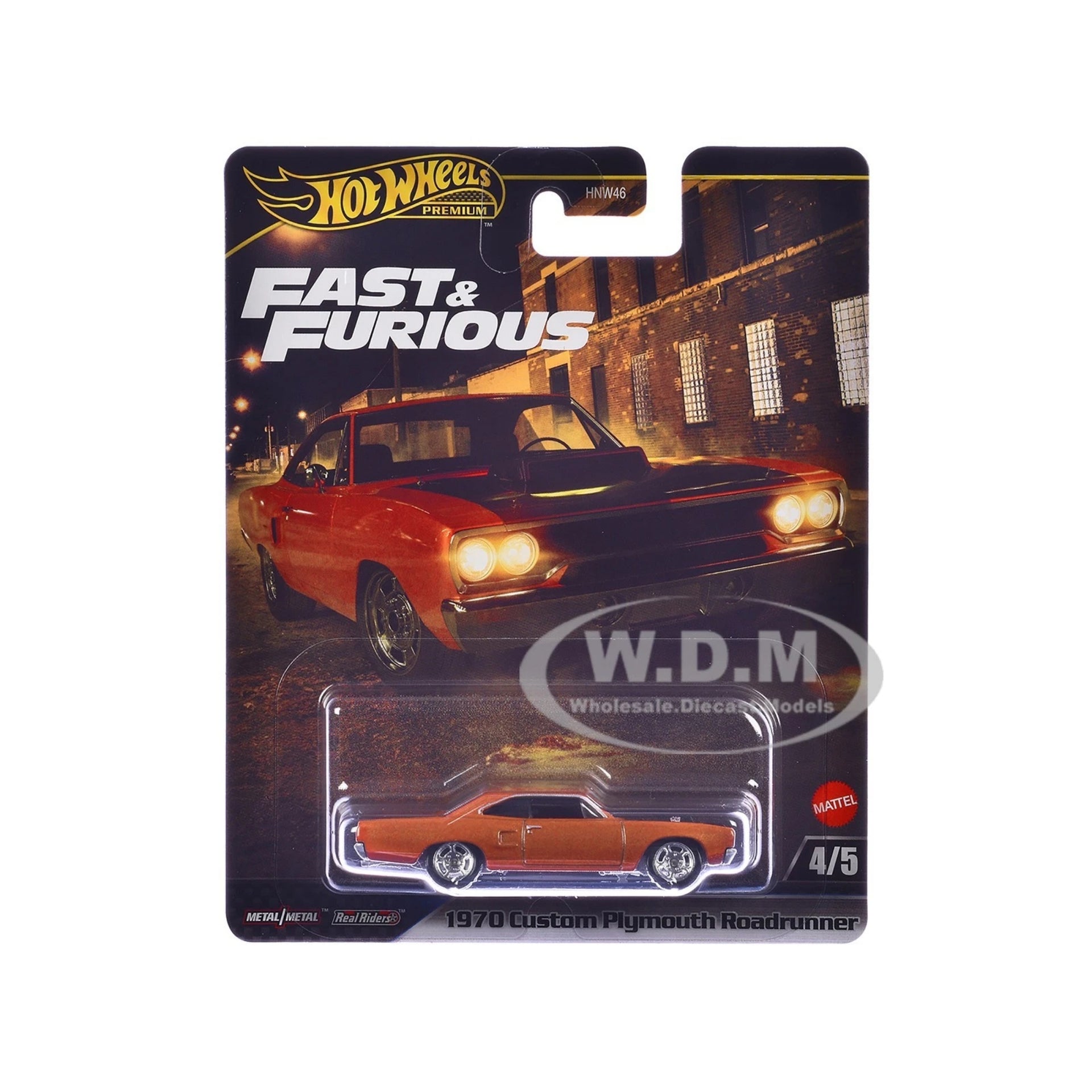 Hot Wheels Fast & Furious 9 1:64 Die Cast Cars 1970 Custom Plymouth Roadrunner Brown