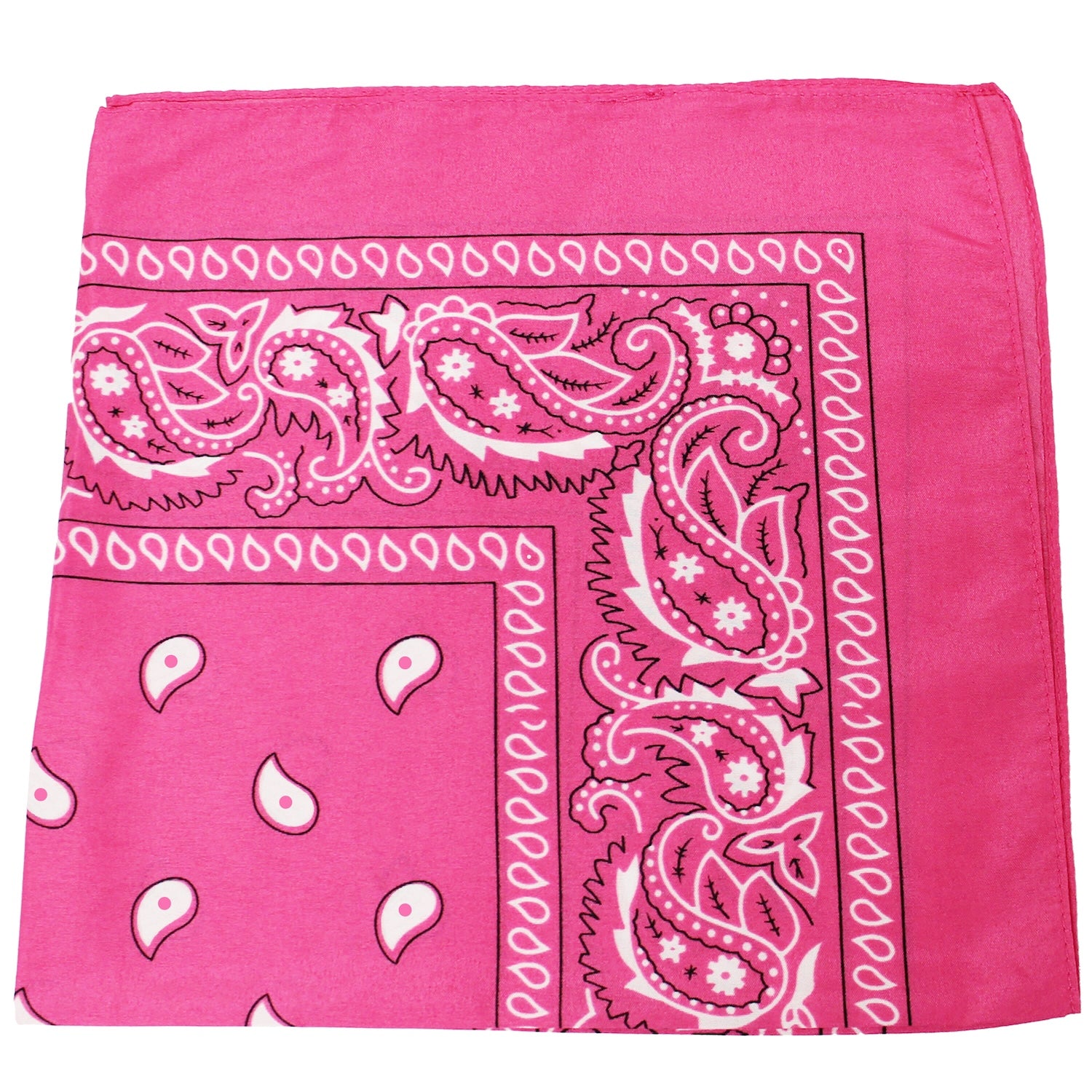 Pack of 18 XL Oversized Paisley Bandanas 27 Inches Polyester Size (Hot Pink)