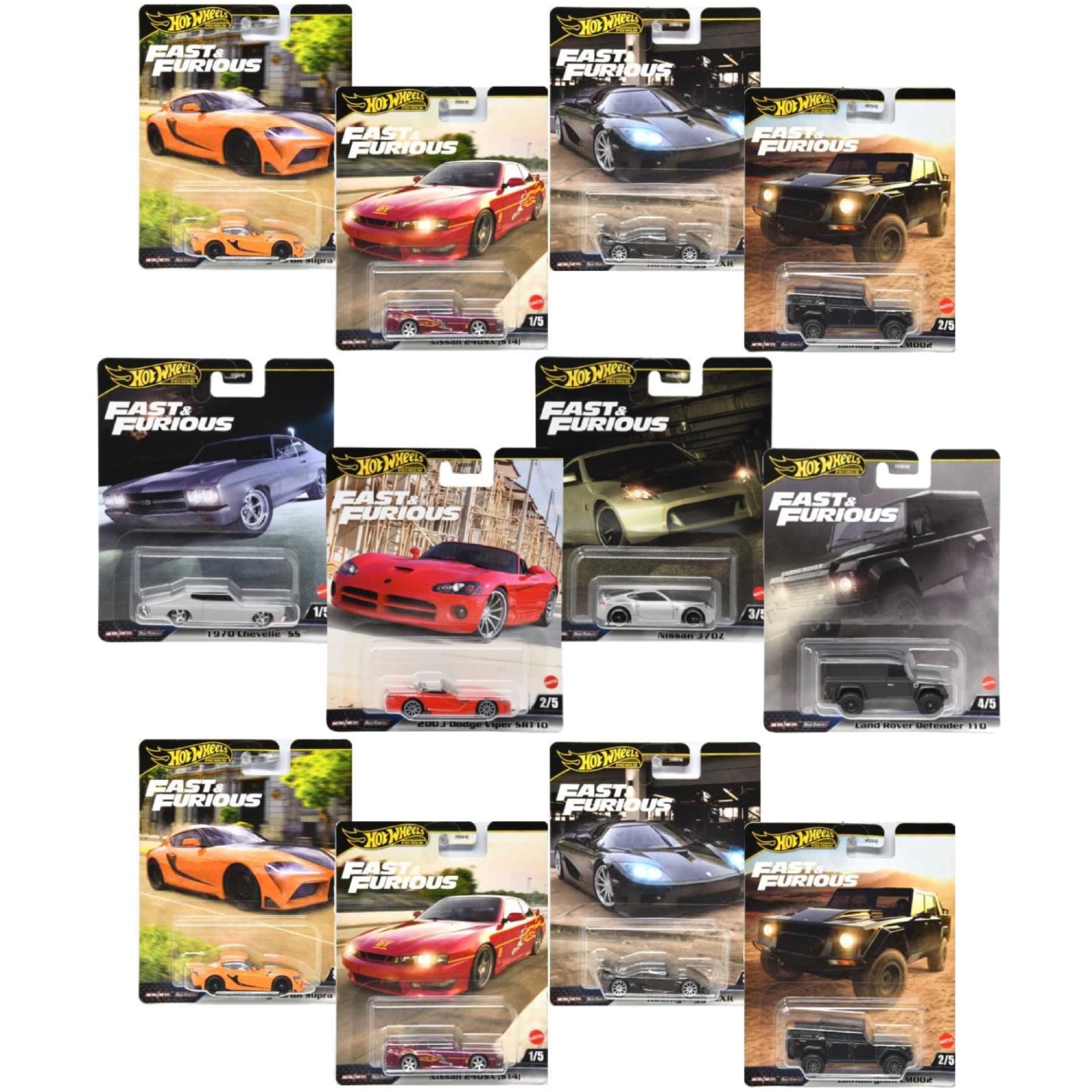 Pack of 12 Hot Wheels Fast & Furious 1:64 Scale Mystery Random Assortment