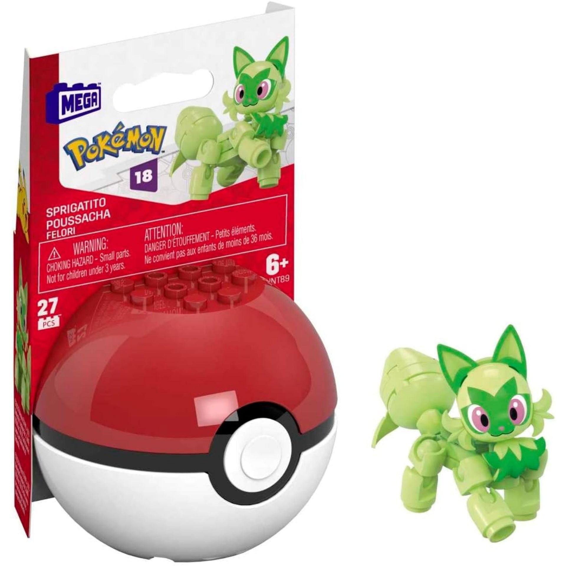 Pokemon Mega Evergreen Sprigatito Ball Construction Toy