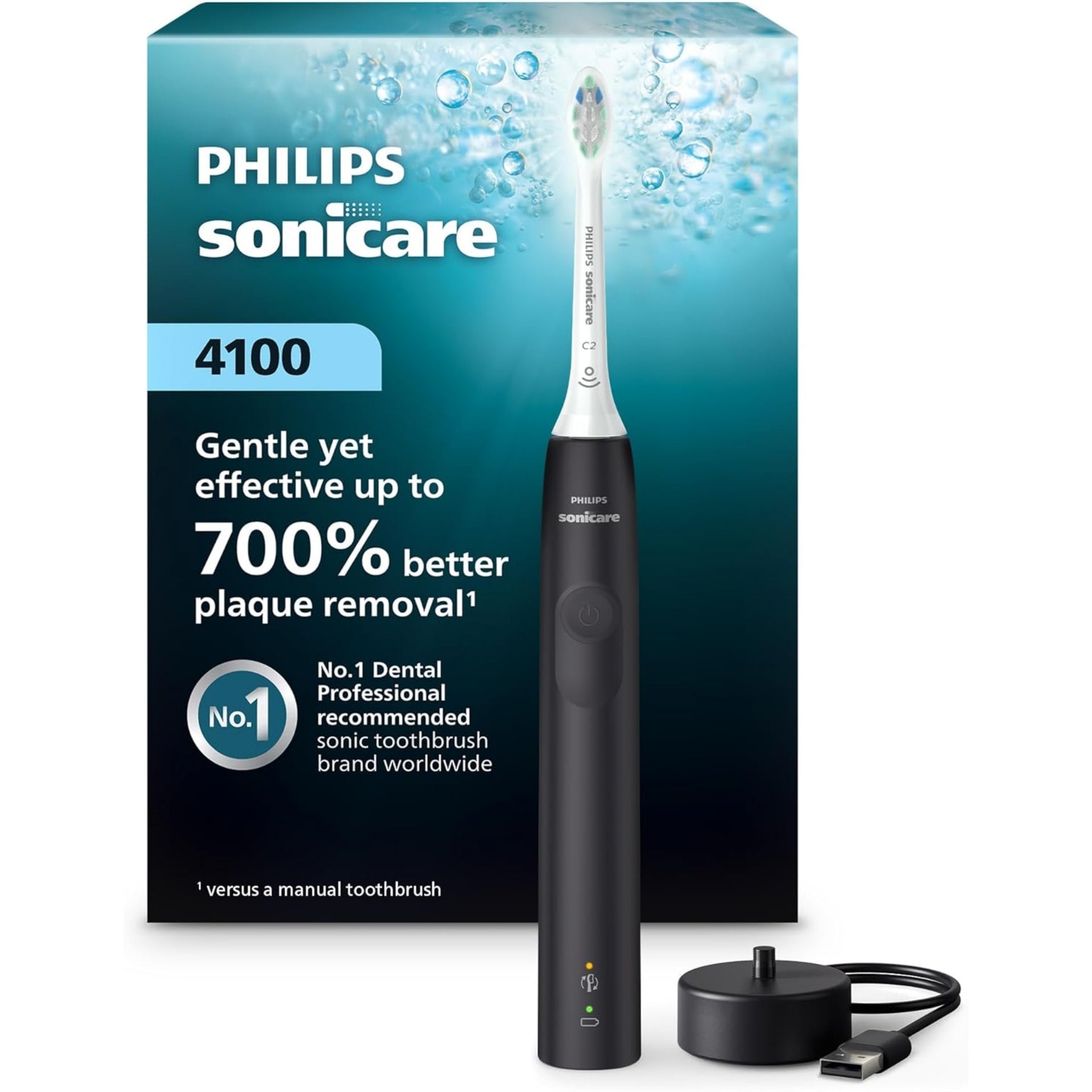 Philips Sonicare 4100 Black Rechargeable Electric Toothbrush - HX3681-24