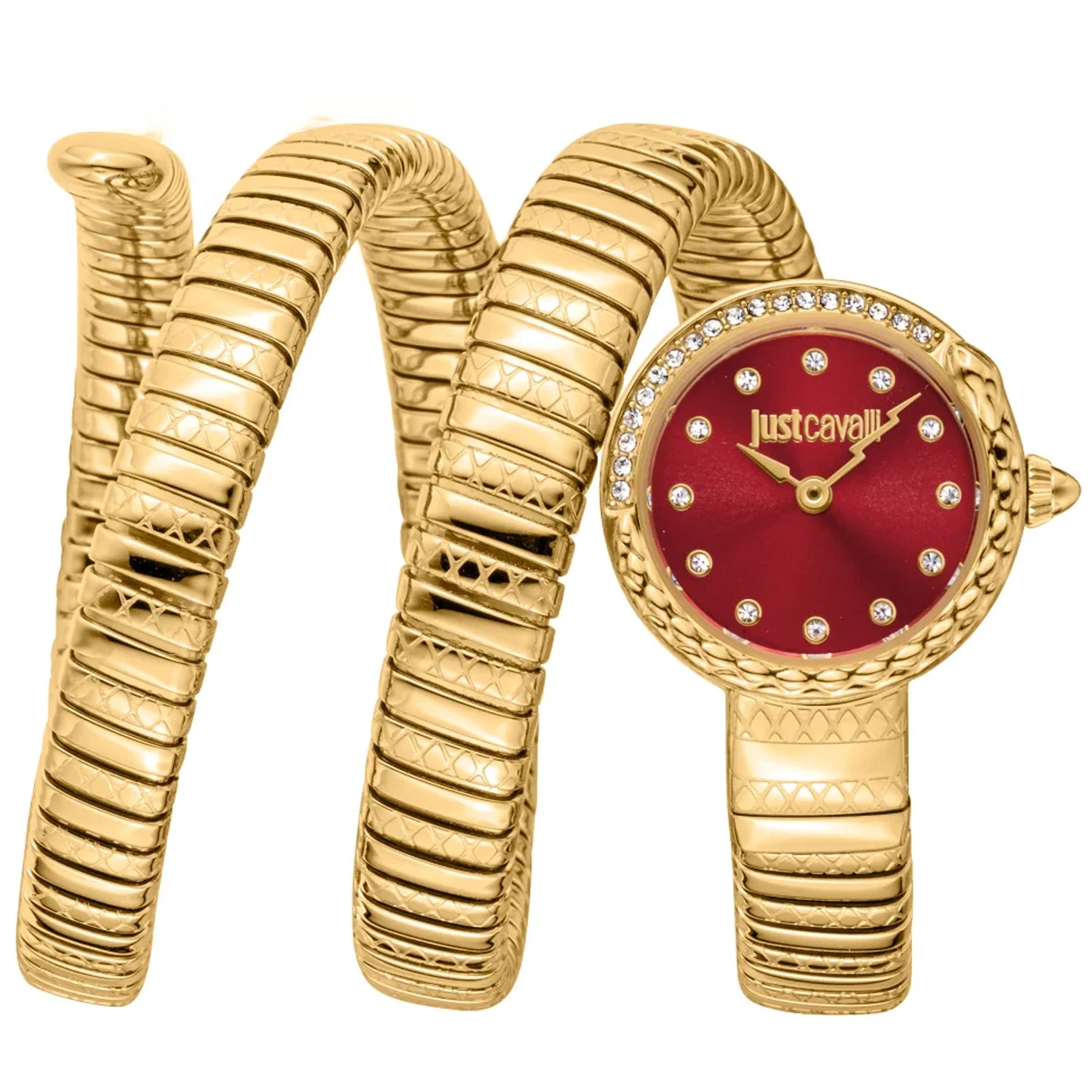 Just Cavalli Women's Enchanting Snake Red Dial Watch - JC1L302M0035