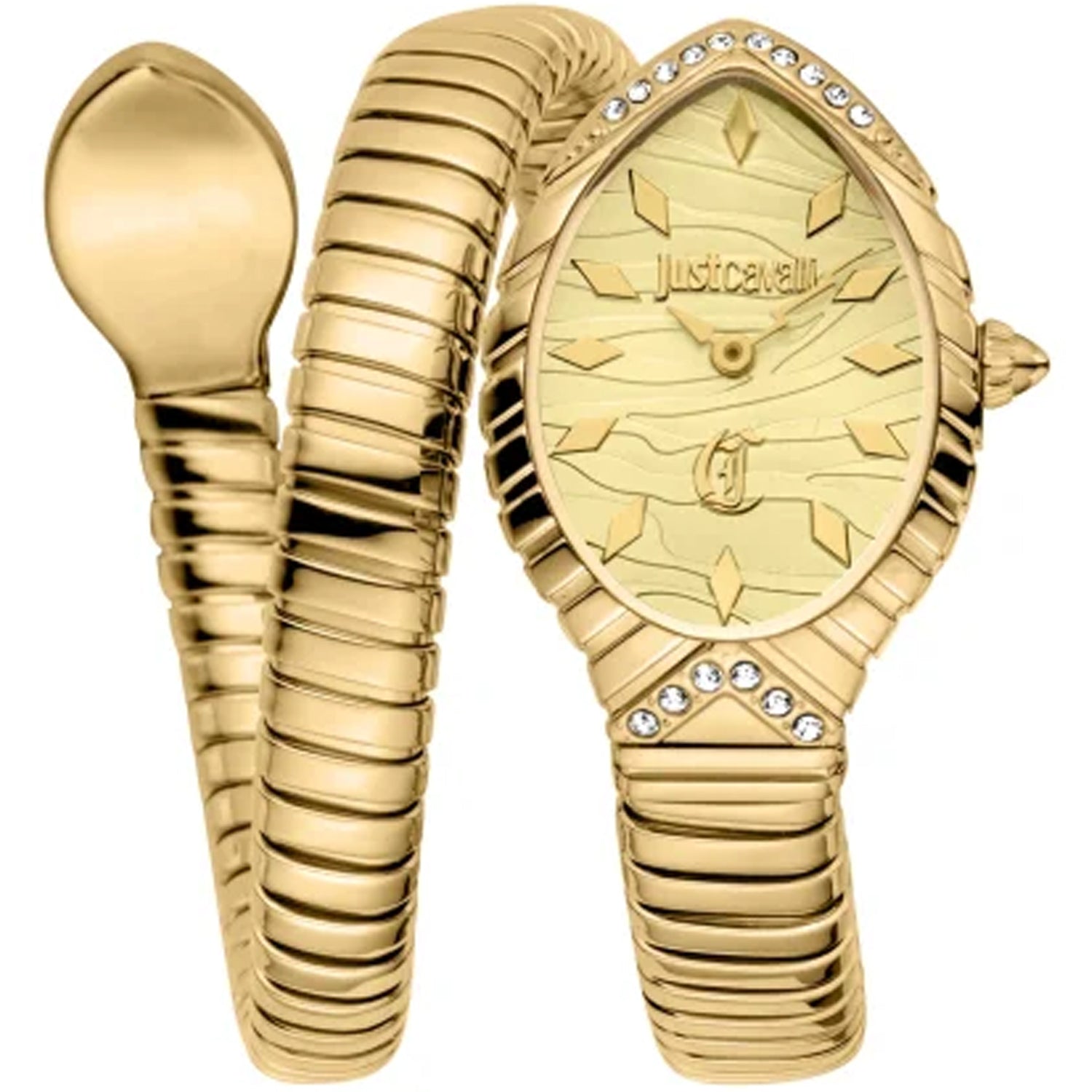 Just Cavalli Women's Unica Snake Gold Dial Watch - JC1L322M0025