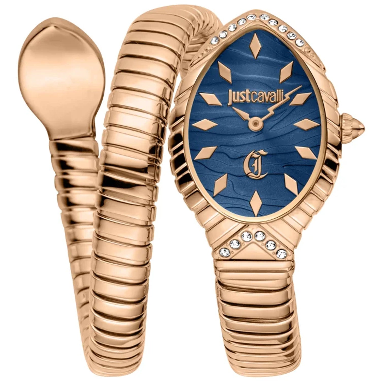 Just Cavalli Women's Unica Snake Blue Dial Watch - JC1L322M0045