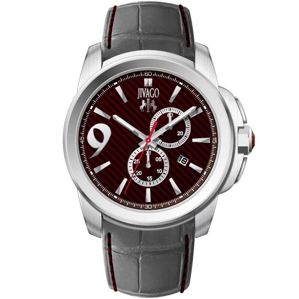 Jivago Men's Gliese Maroon Dial Watch - JV1516