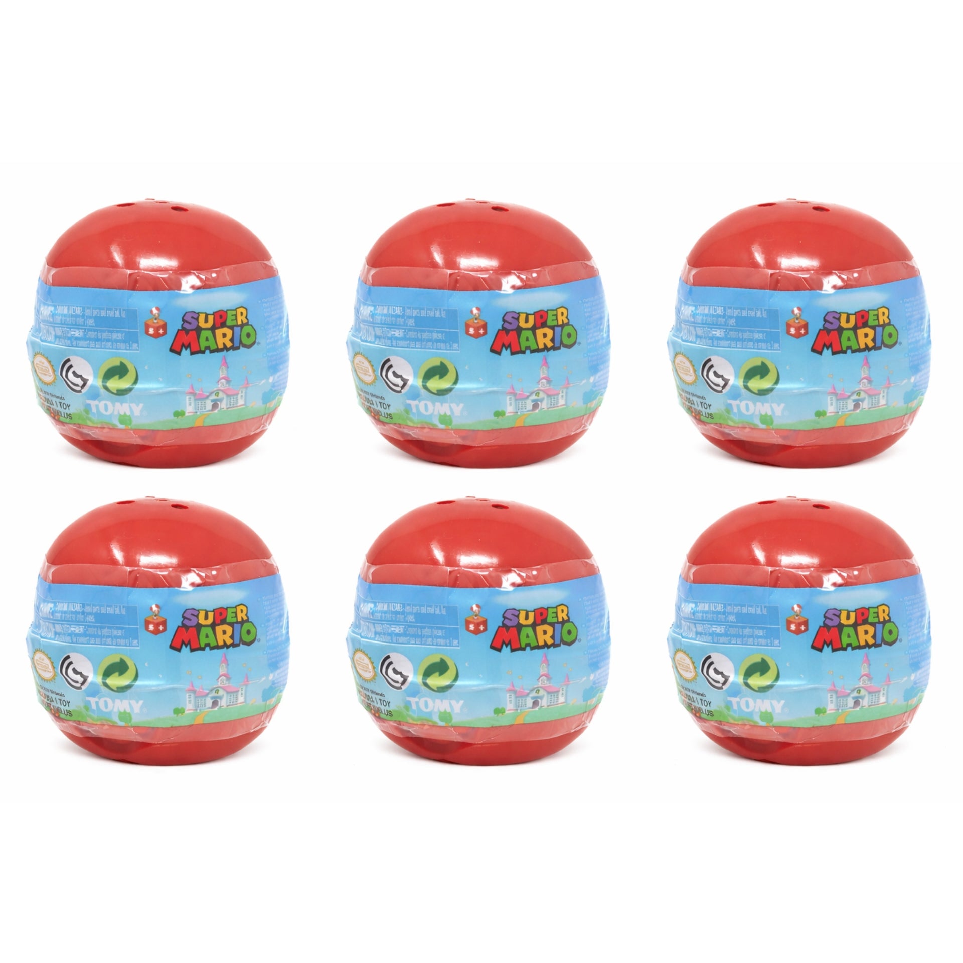 Assortment of 6 Super Mario Buildable Figures Mystery Collectible Capsules