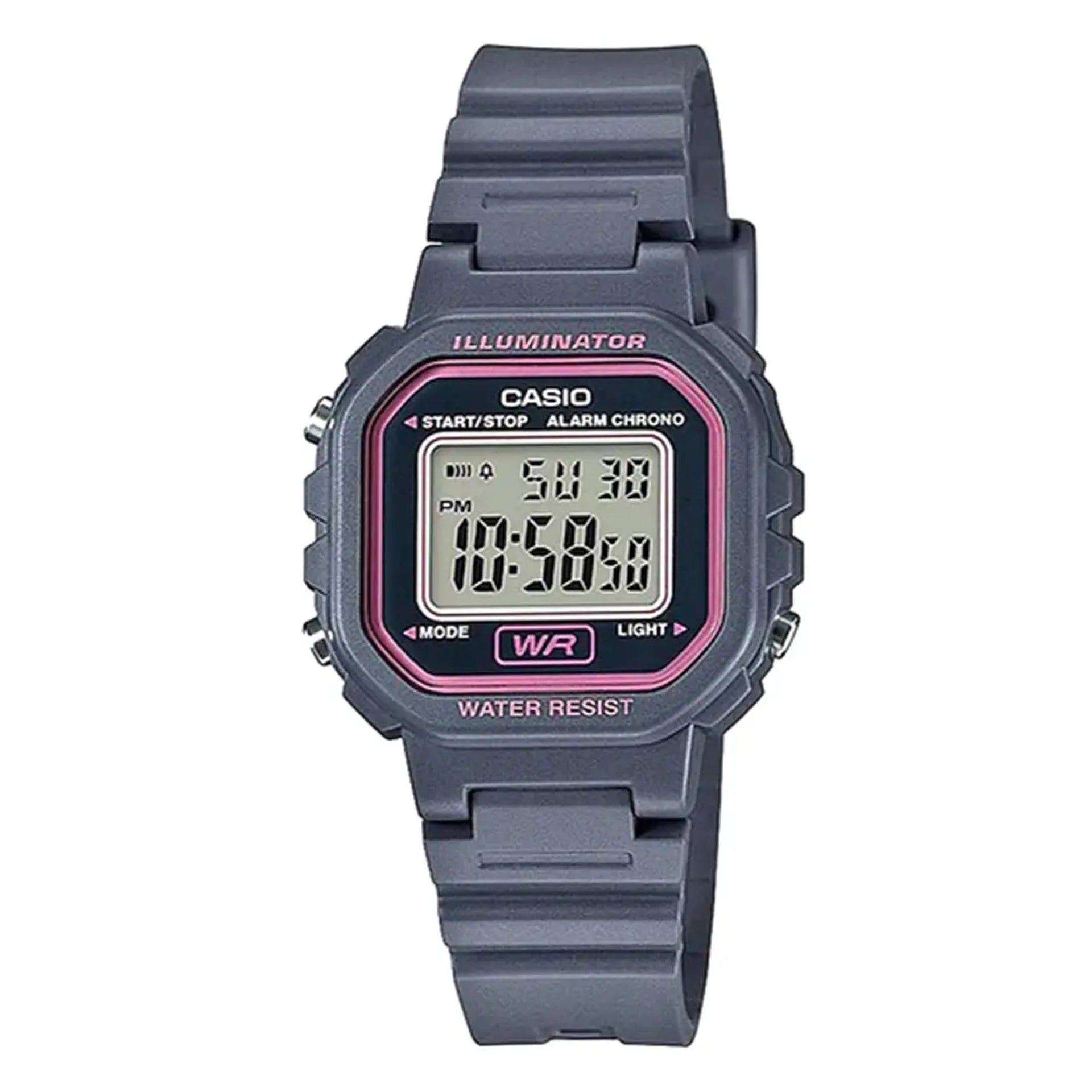 Casio Women’s Black Digital Watch with Pink Dial - LA-20WH-4ADF