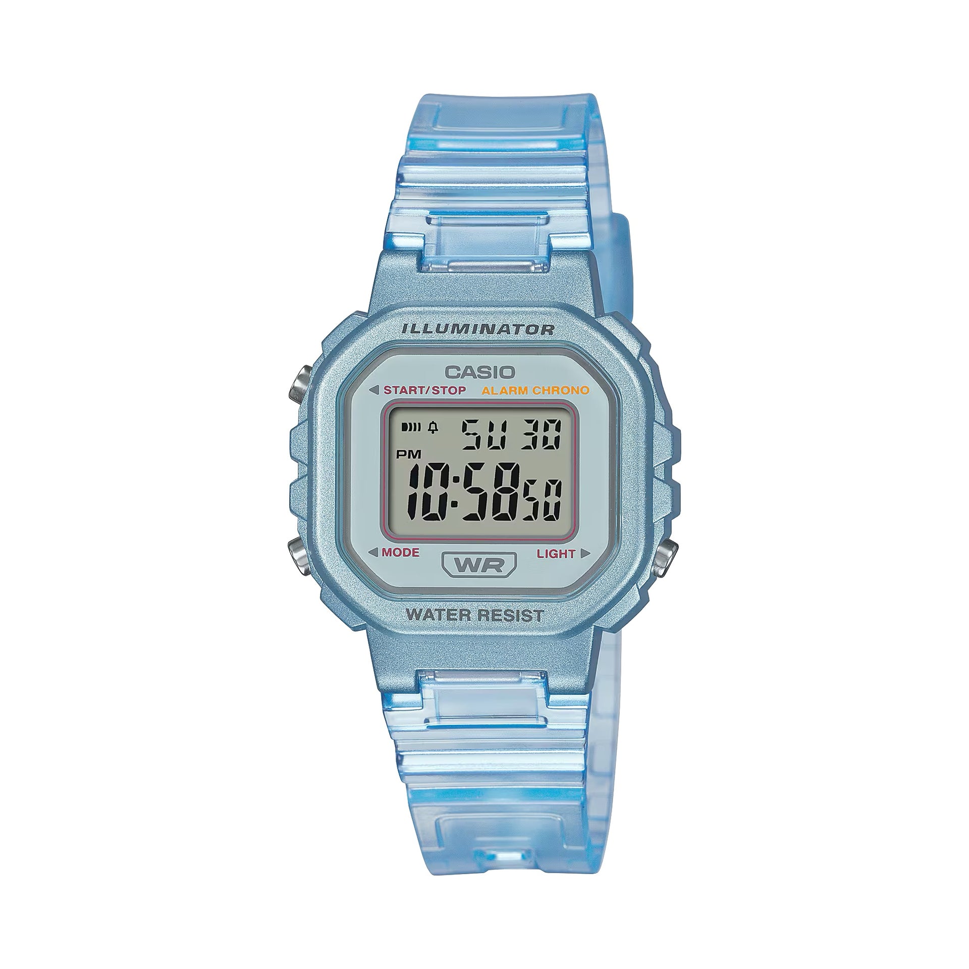 Casio Women's Transparent Blue Digital Watch - LA-20WHS-2ACF