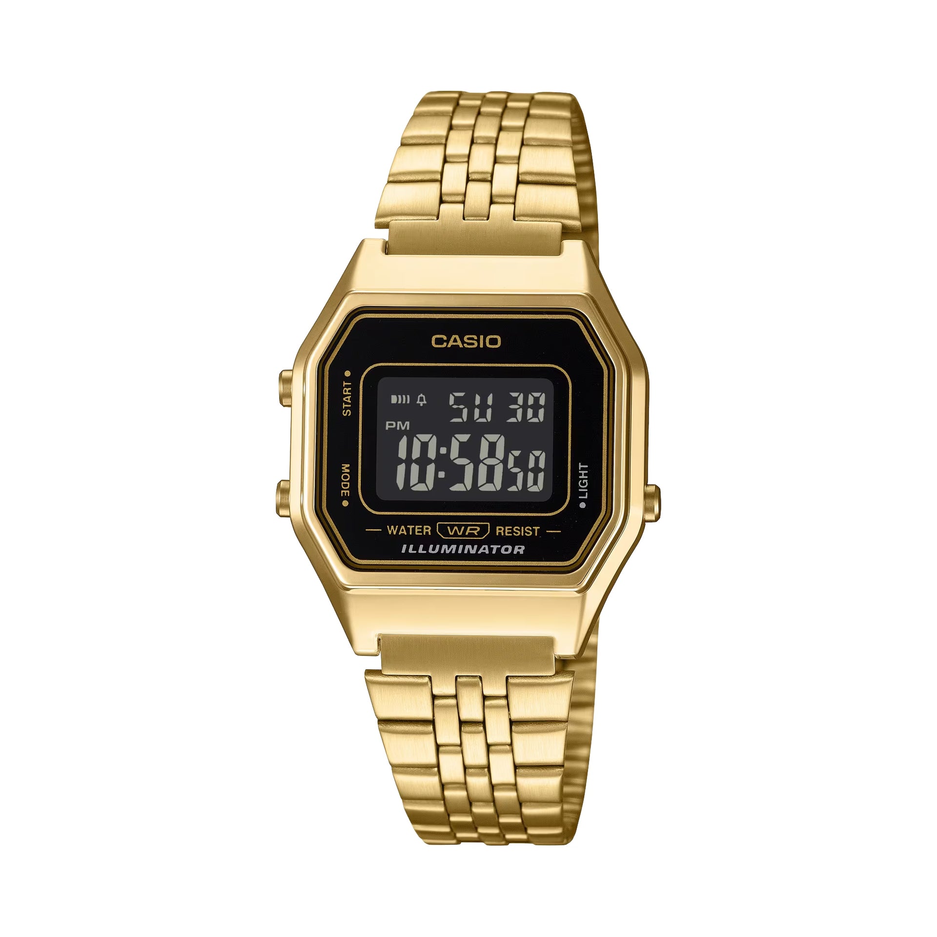 Casio Women’s Gold Digital Watch with Black Dial Retro Square Design - LA-680WGA-1BDF