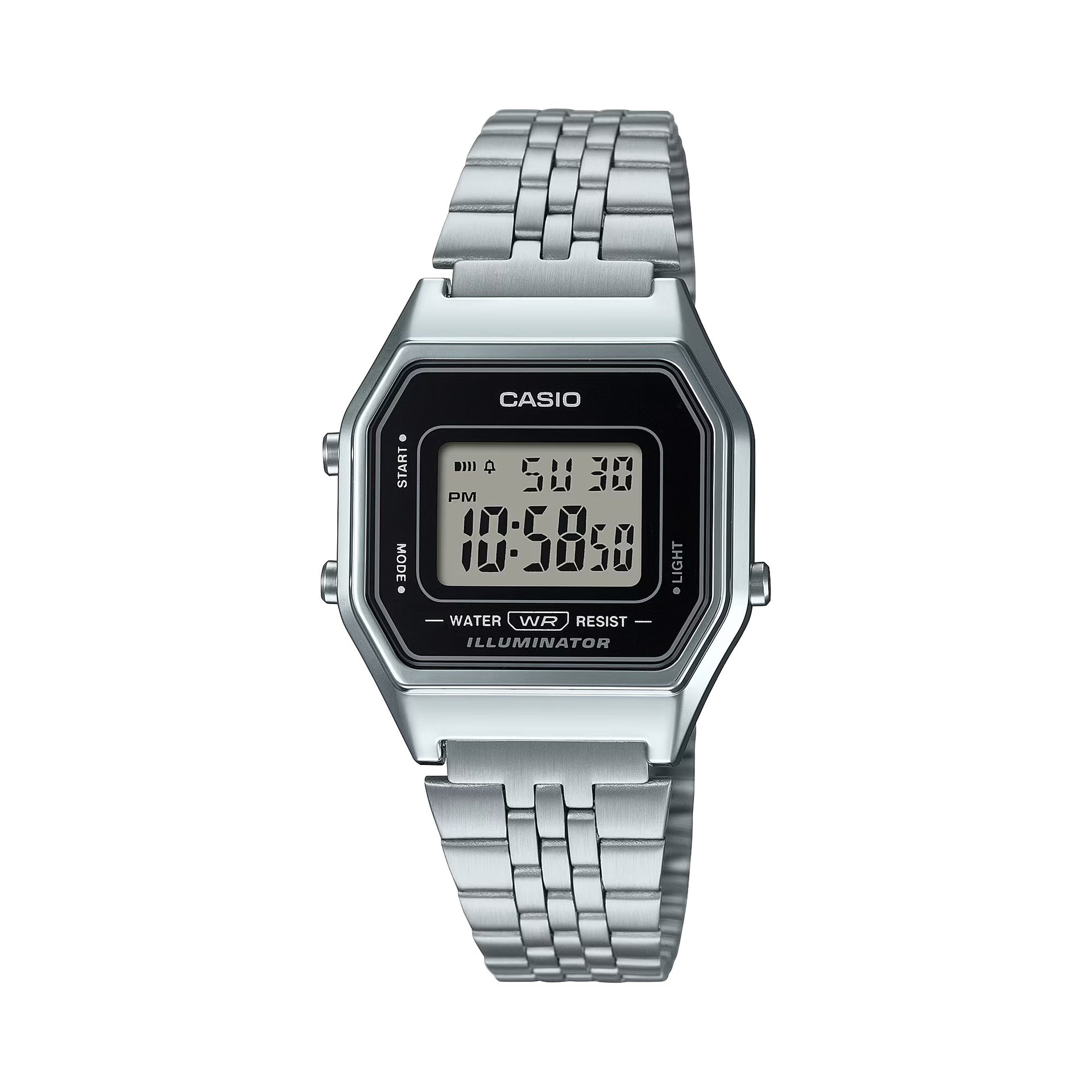Casio WomenÕs Silver Digital Watch with Black Frame - LA-680WA-1DF