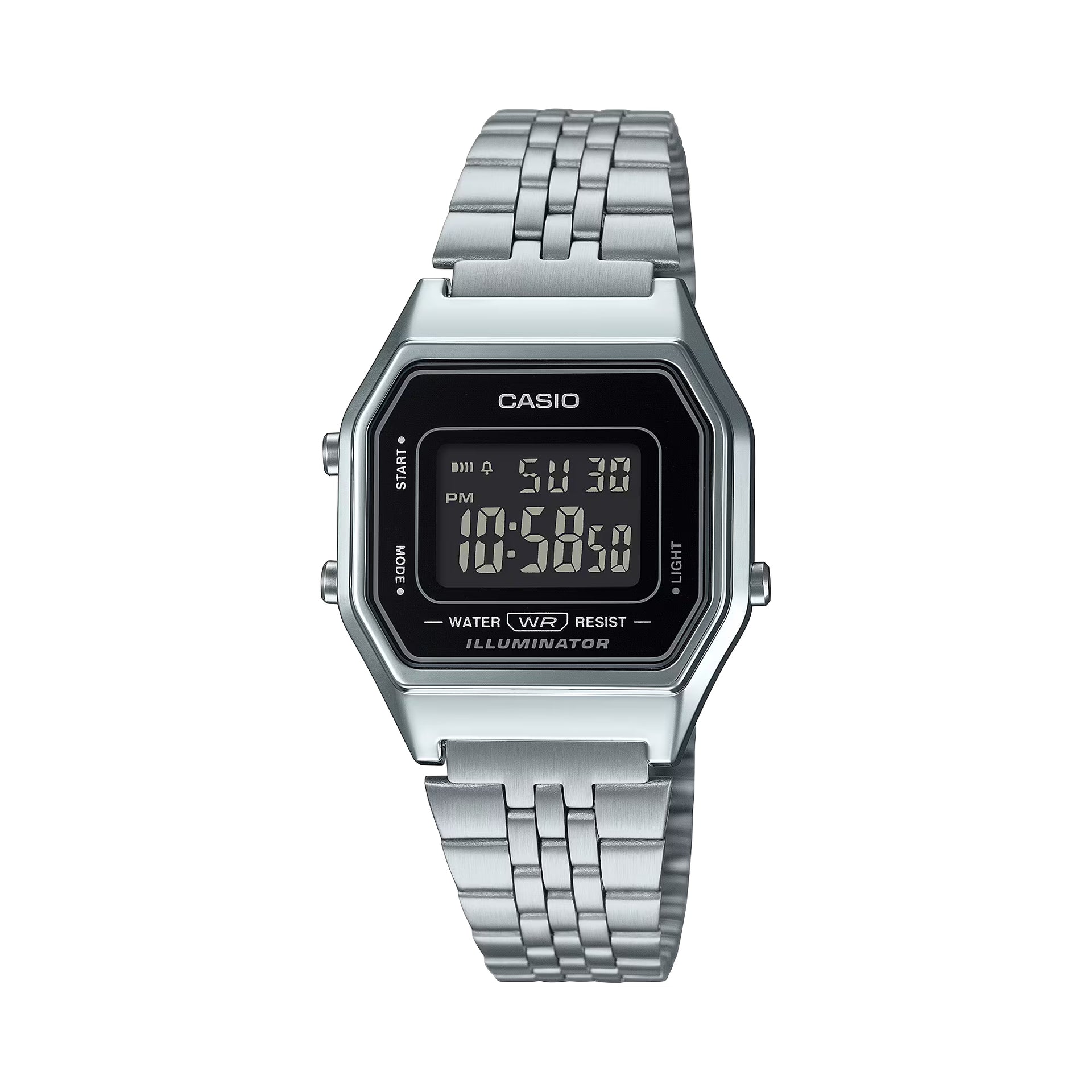 Casio WomenÕs Silver Digital Watch with Black Frame - LA-680WA-1BDF