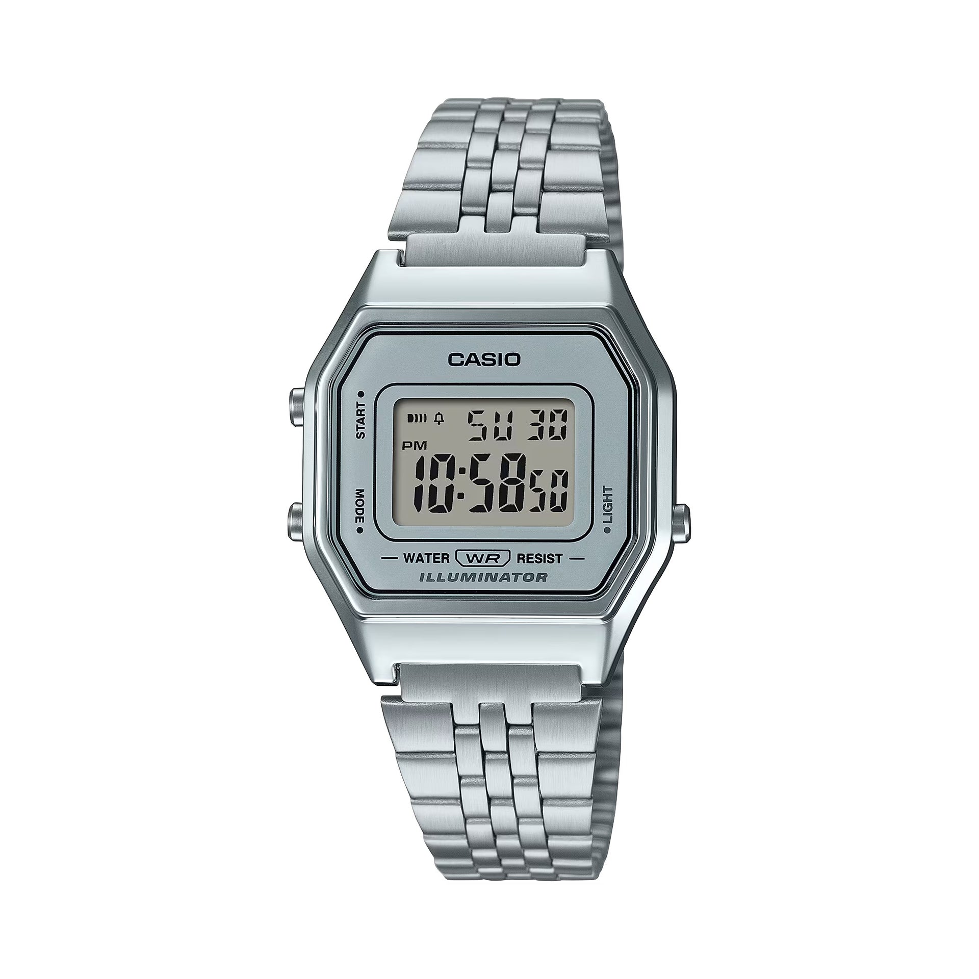 Casio WomenÕs Silver Digital Watch with Light Dial - LA-680WA-7DF