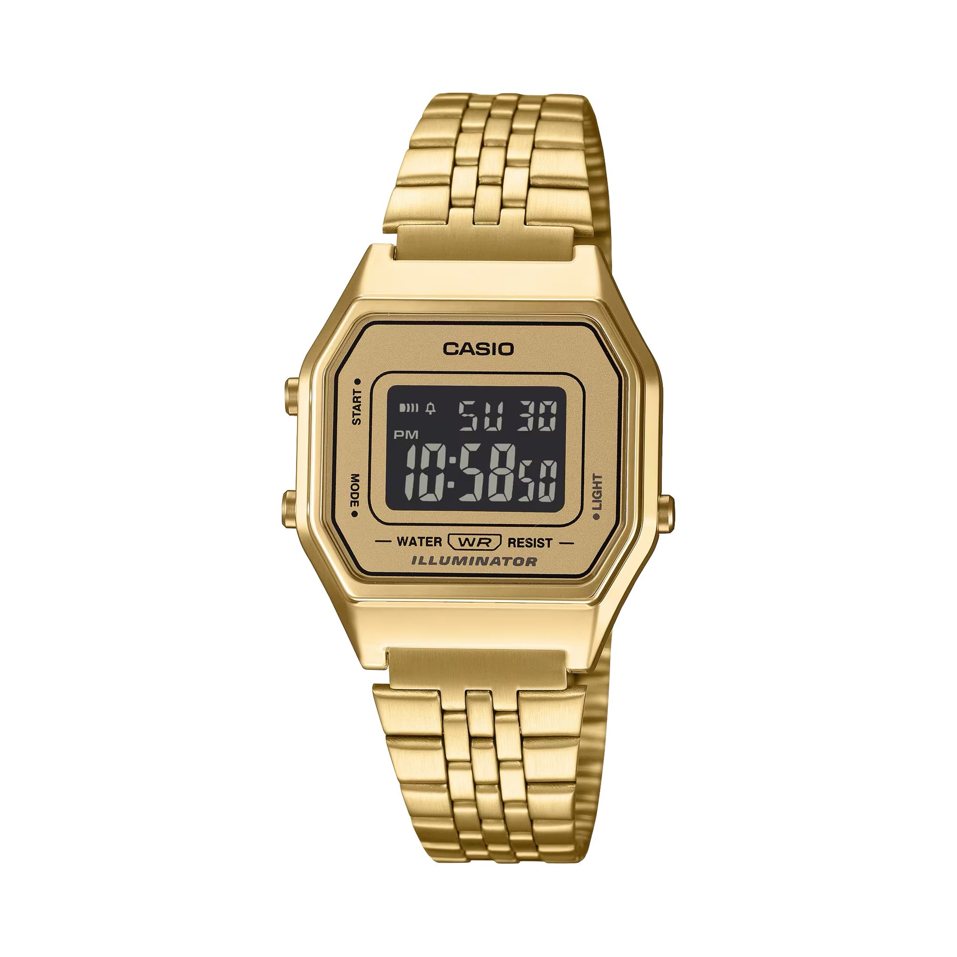 Casio Vintage Digital Gold Watch with Illuminator - LA-680WGA-9B