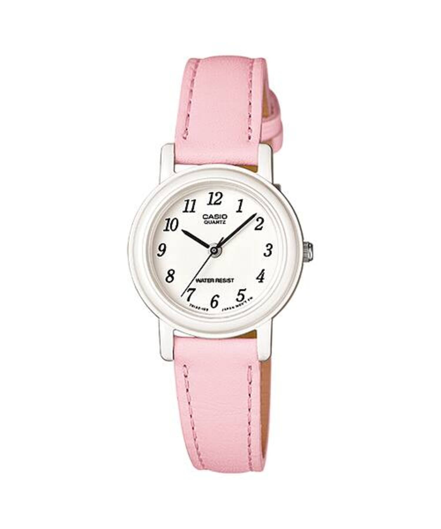 Casio WomenÕs White Dial Pink Leather Strap Watch - LQ-139L-4B1