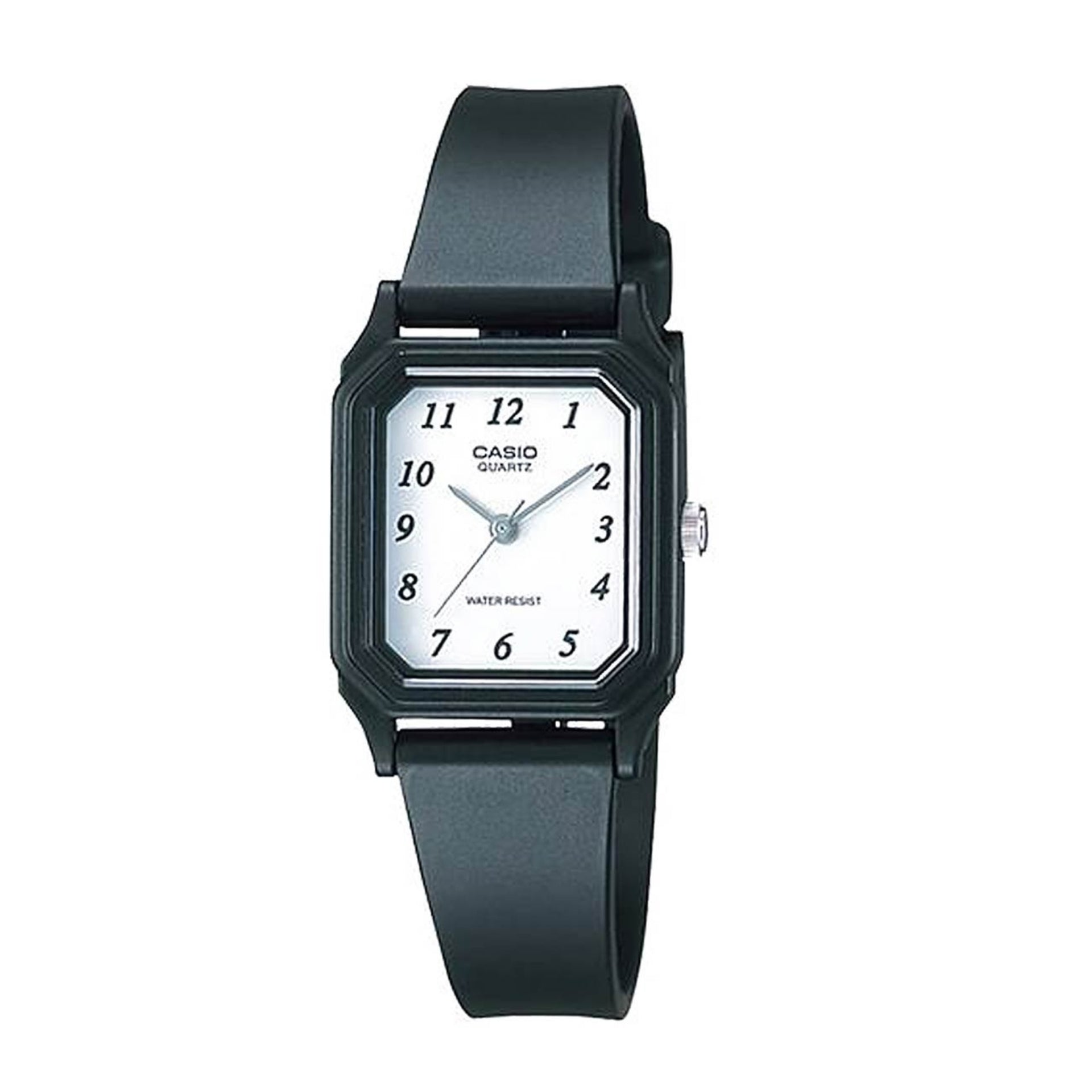 Casio WomenÕs Black Analog Watch White Dial - LQ-142-7B