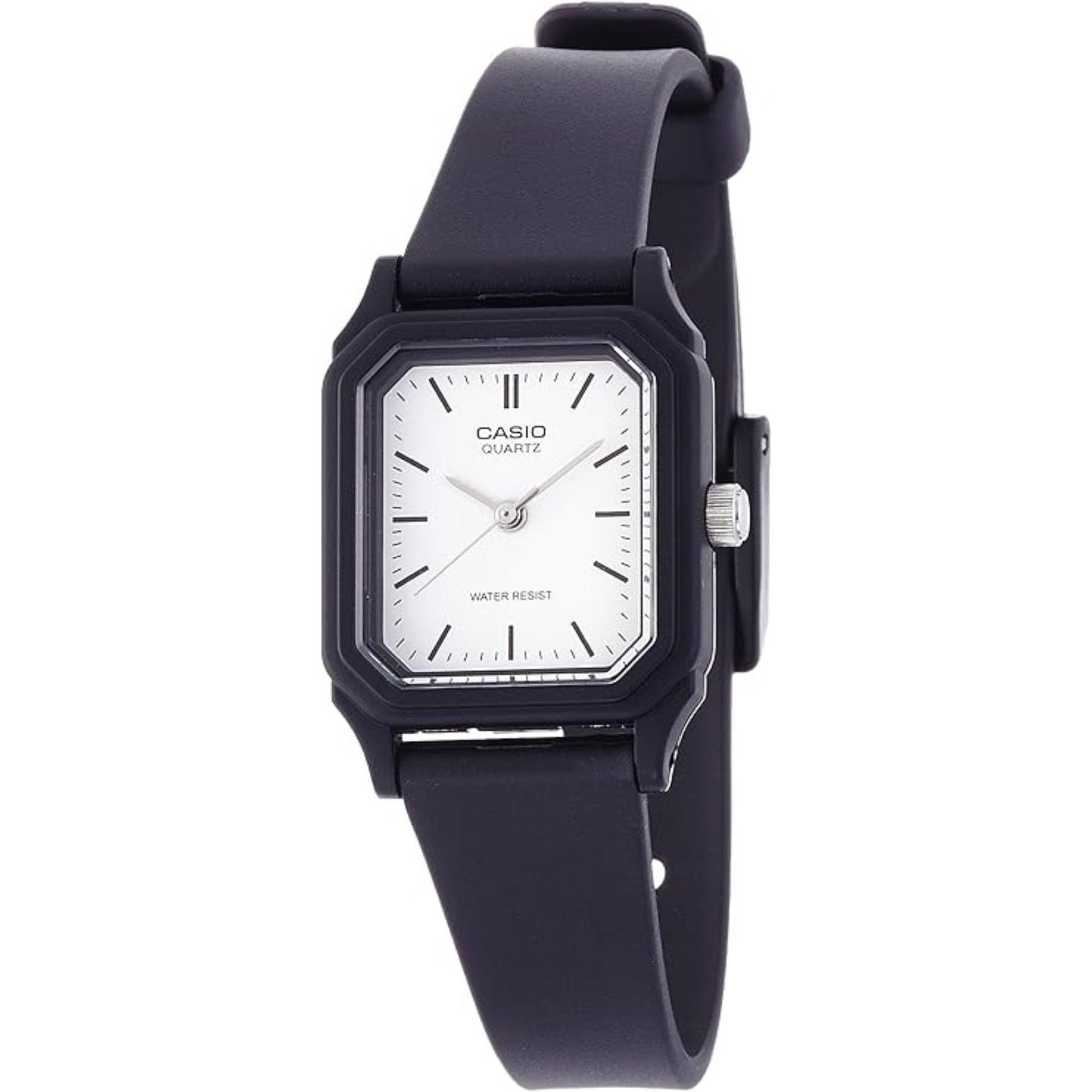 Casio WomenÕs Black Analog Watch White Dial - LQ-142-7E