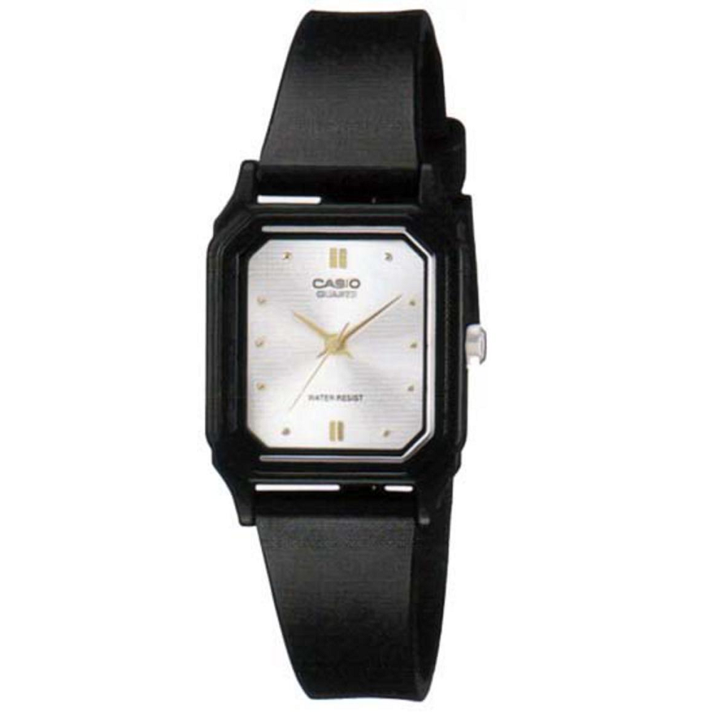 Casio WomenÕs Black Analog Watch White Dial - LQ-142E-7A