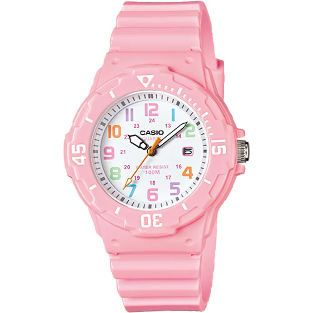 Casio Women's Water-Resistant Analog Watch with Pink Dial - LRW-200H-4B2V