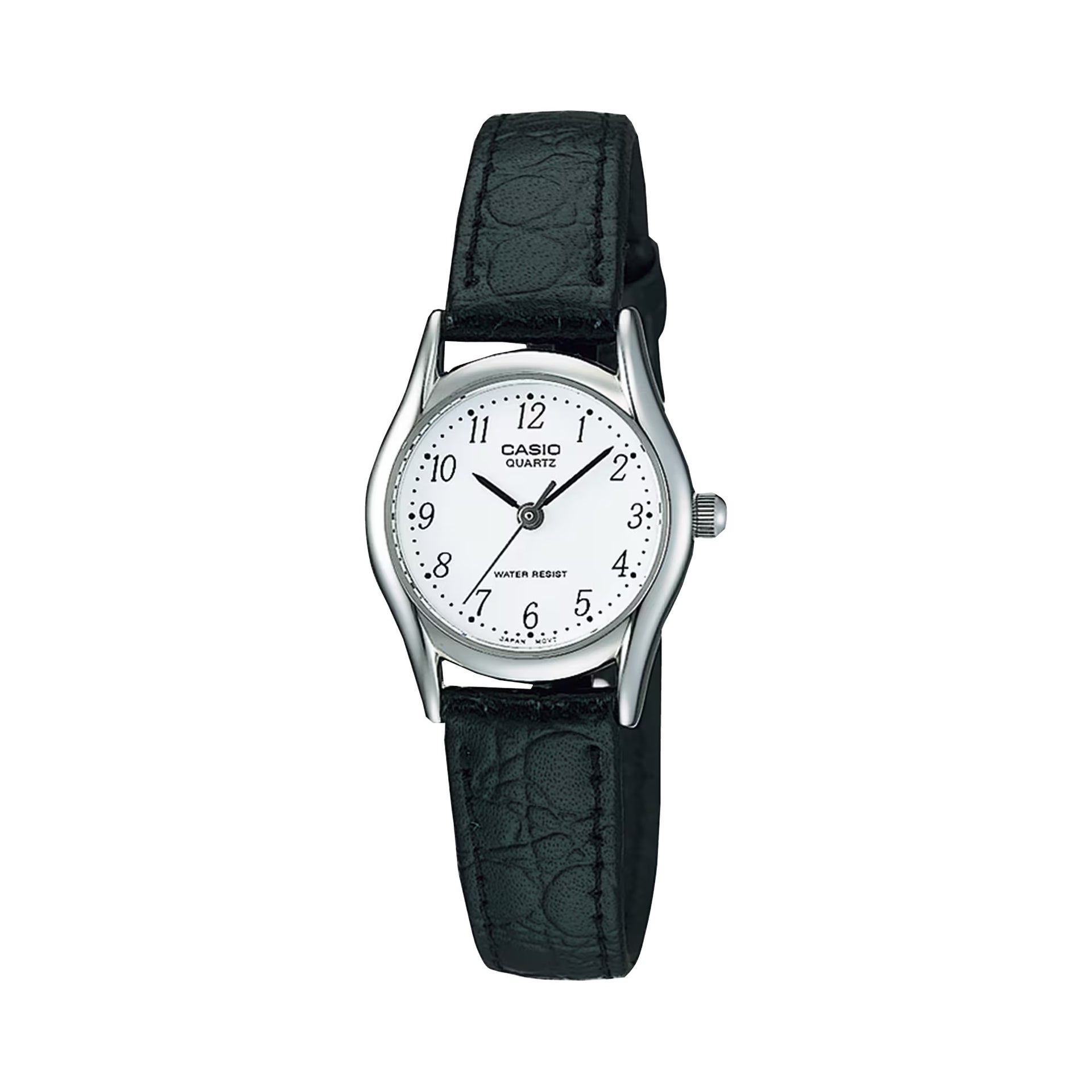 Casio WomenÕs Black Leather Watch with White Dial - LTP-1094E-7BRDF