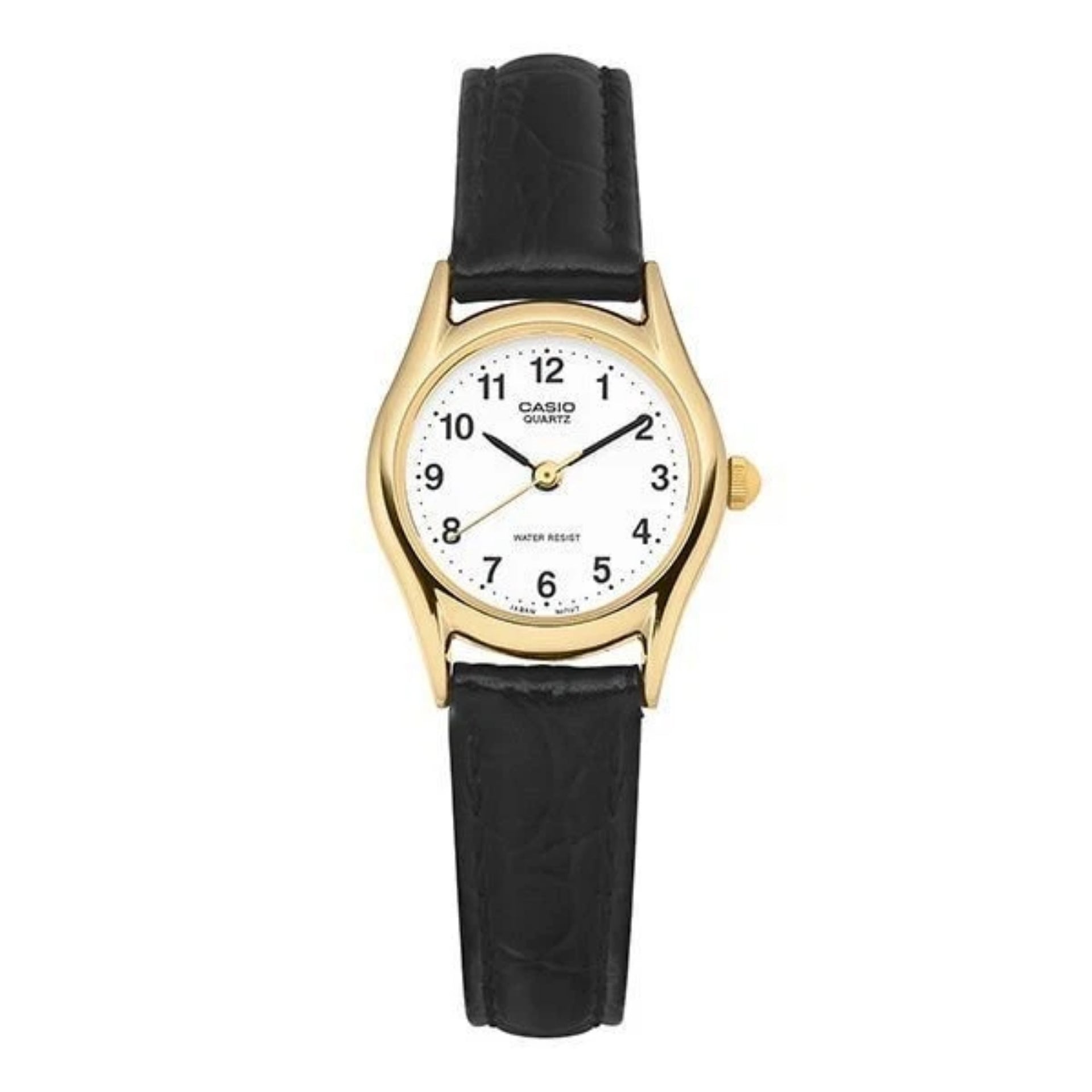 Casio WomenÕs Gold Tone Analog Watch with Black Leather Strap - LTP-1094Q-7B1RDF