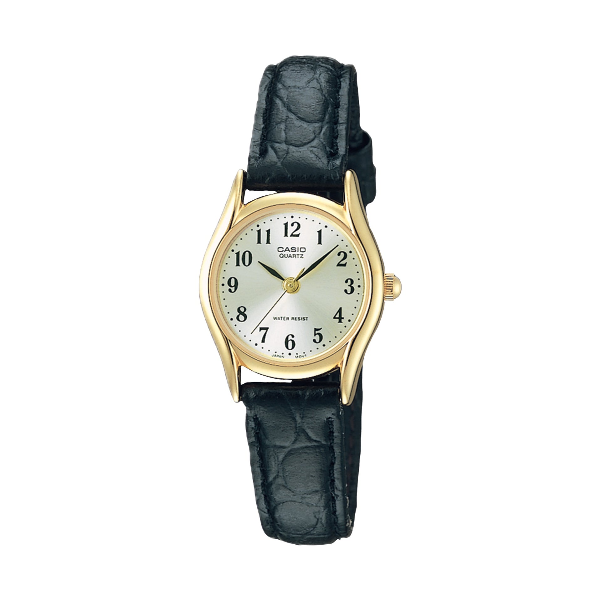 Casio WomenÕs Gold-Tone Case Black Leather Strap Analog Watch - LTP-1094Q-7B2RDF
