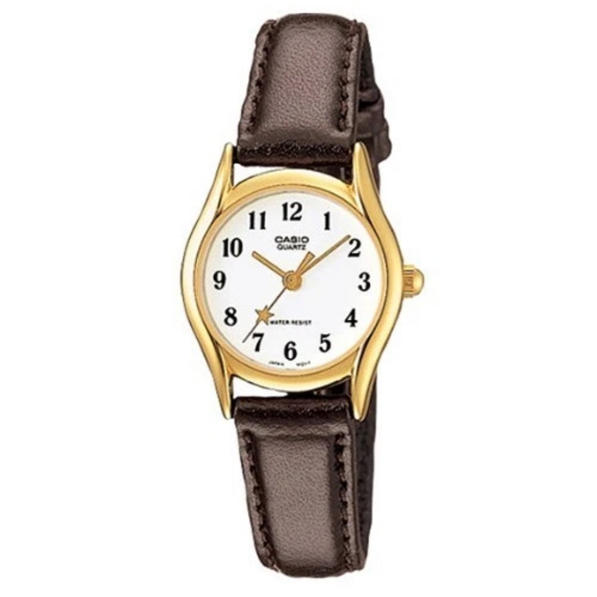 Casio Women’s Gold Tone Analog Watch with Brown Leather Band- LTP-1094Q-7B4RDF