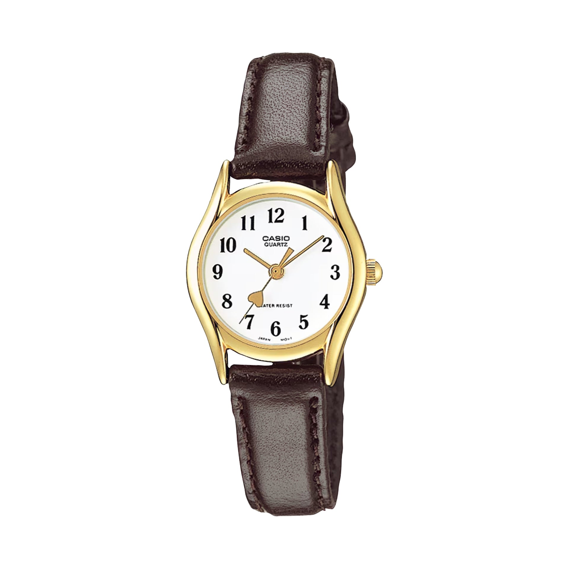 Casio WomenÕs Brown Leather Band Analog Watch White Dial - LTP-1094Q-7B5RDF