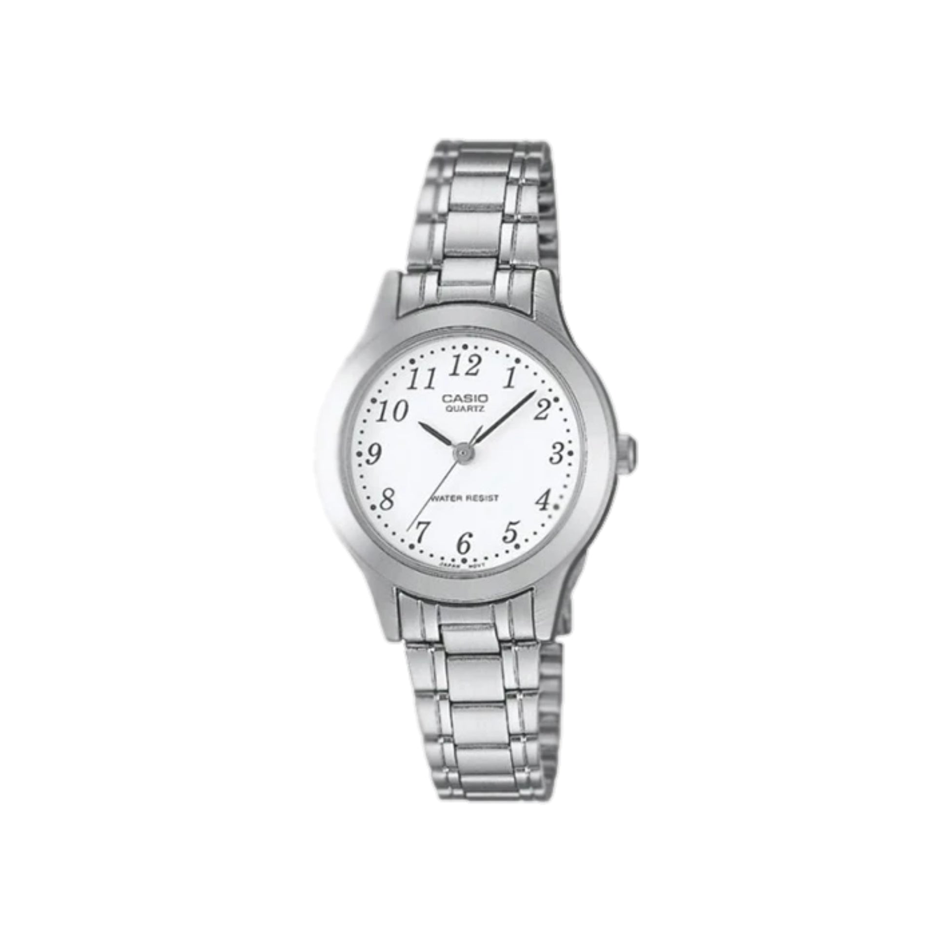 Casio Women’s Silver Stainless Steel Analog Watch with White Dial - LTP-1128A-7B