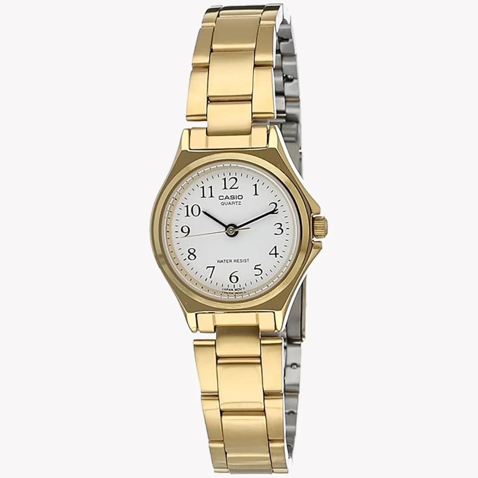 Casio WomenÕs White Dial Analog Watch with Gold Bracelet - LTP-1130N-7B