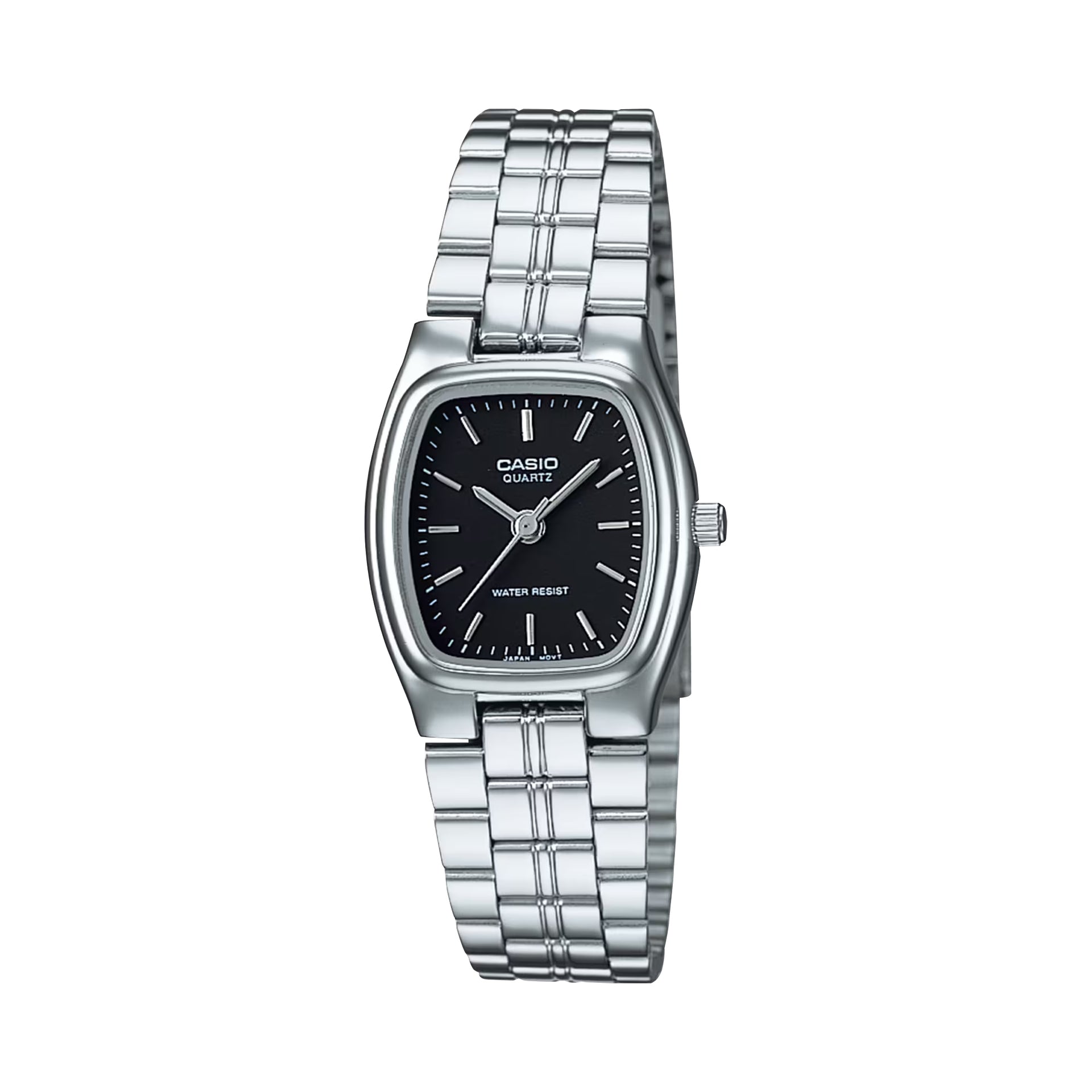 Casio WomenÕs Black Dial Rectangular Analog Watch with Steel Bracelet - LTP-1169D-1A
