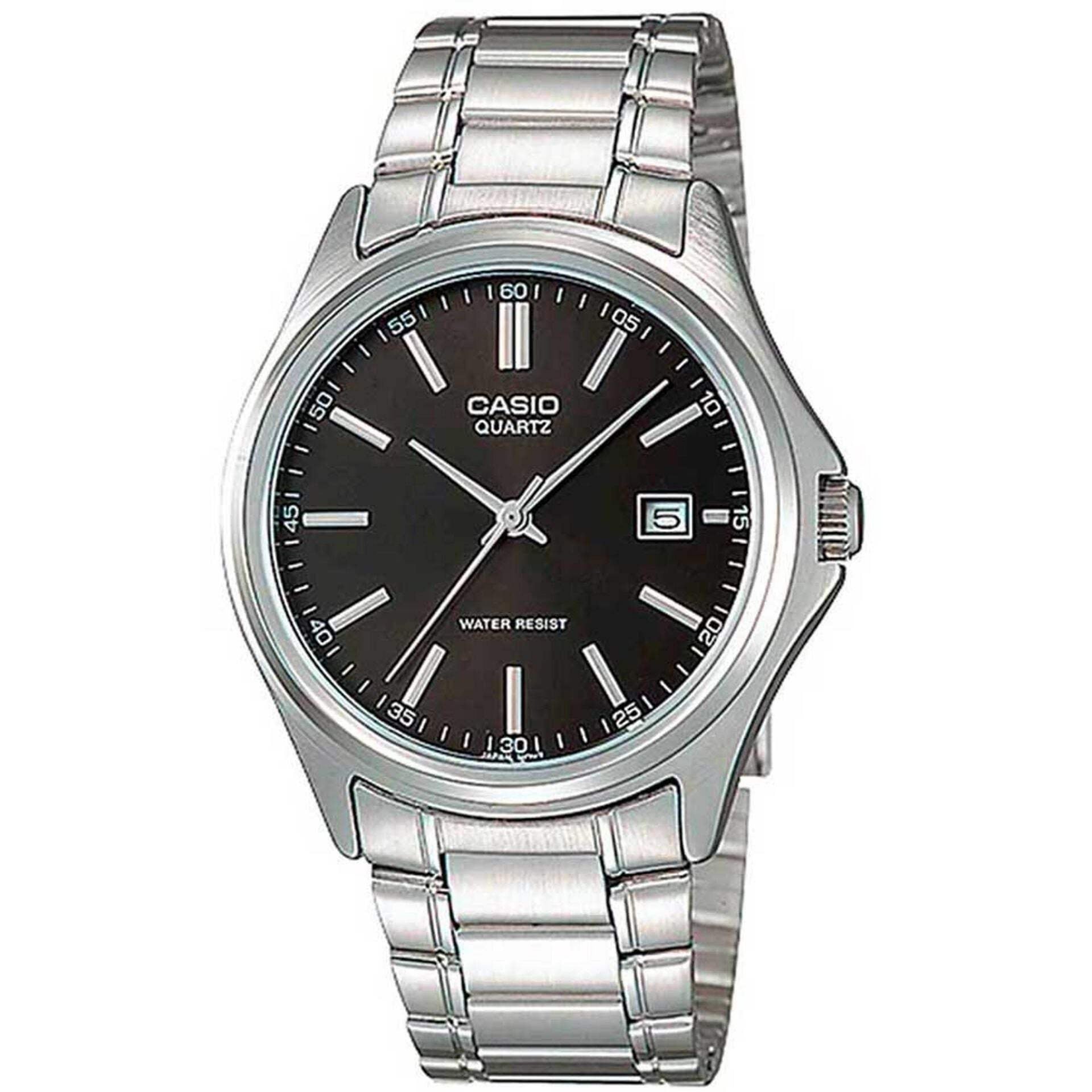Casio Women’s Silver Stainless Steel Analog Watch with Black Dial - LTP-1183A-1A