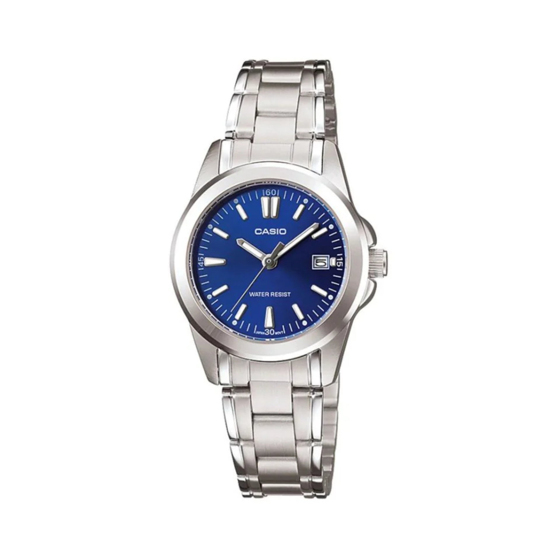 Casio WomenÕs Blue Dial Analog Watch with Stainless Steel Bracelet - LTP-1215A-2A2D