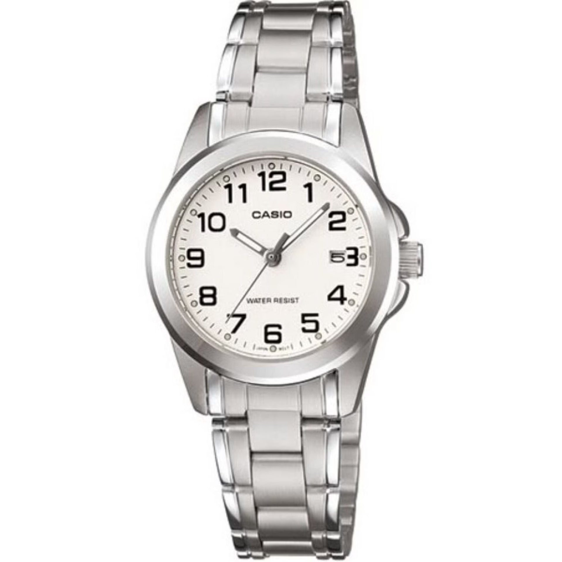 Casio Women’s Silver Stainless Steel Analog Watch with White Dial - LTP-1215A-7B2