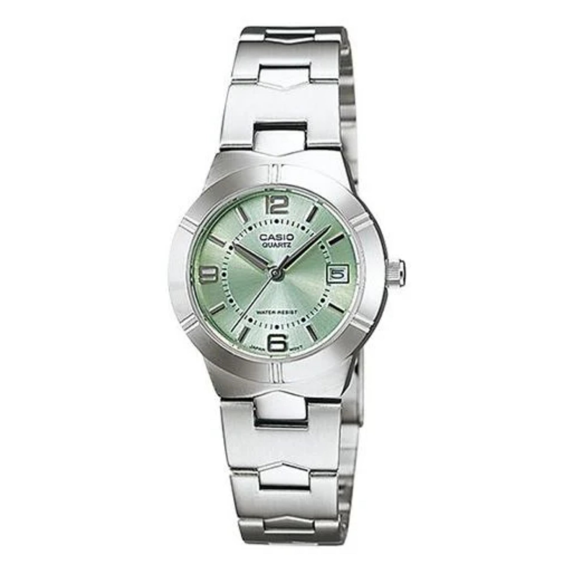 Casio Women’s Silver Stainless Steel Analog Watch with Green Dial - LTP-1241D-3A