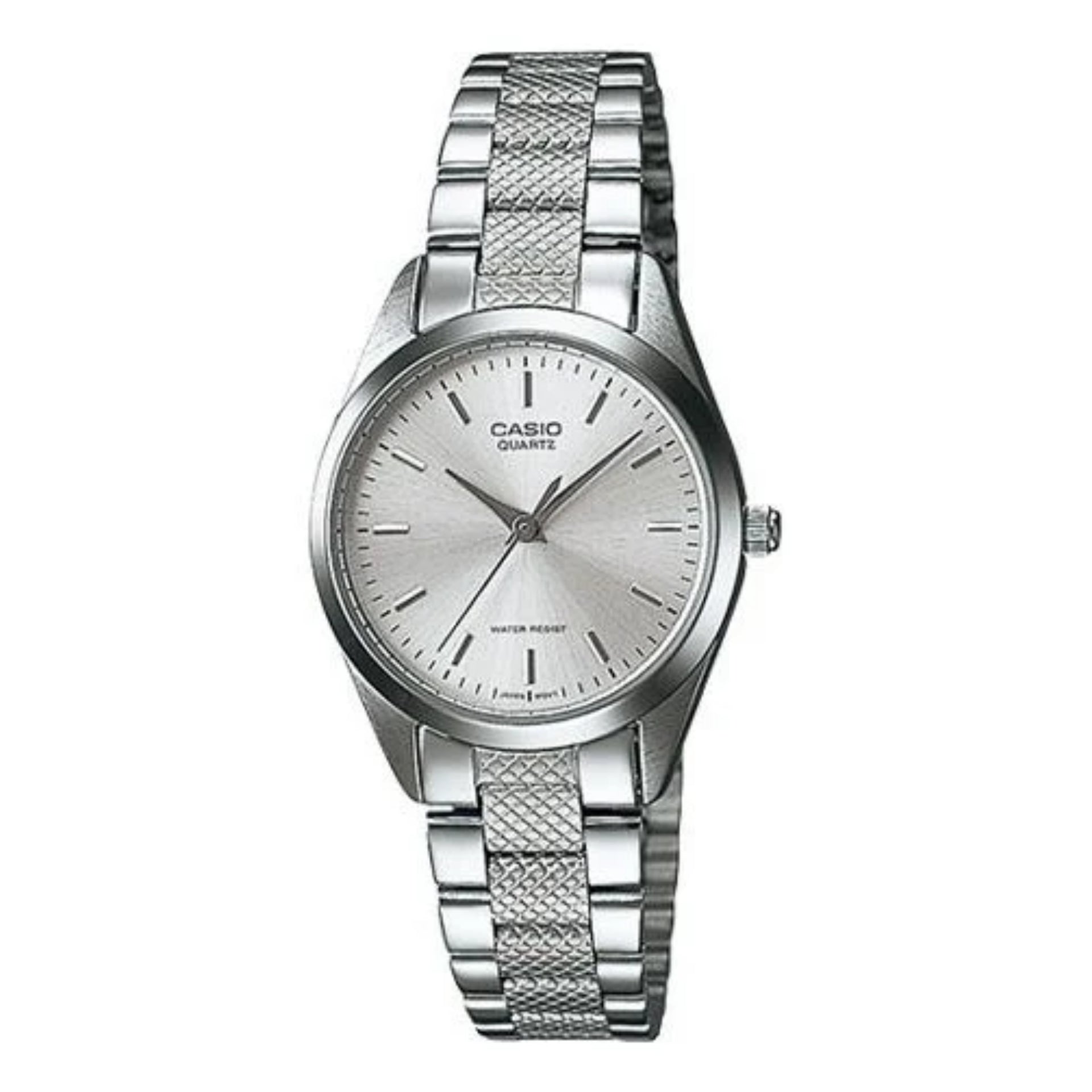 Casio Women’s Classic Silver Dial Watch with Textured Stainless Steel Bracelet - LTP-1274D-7A