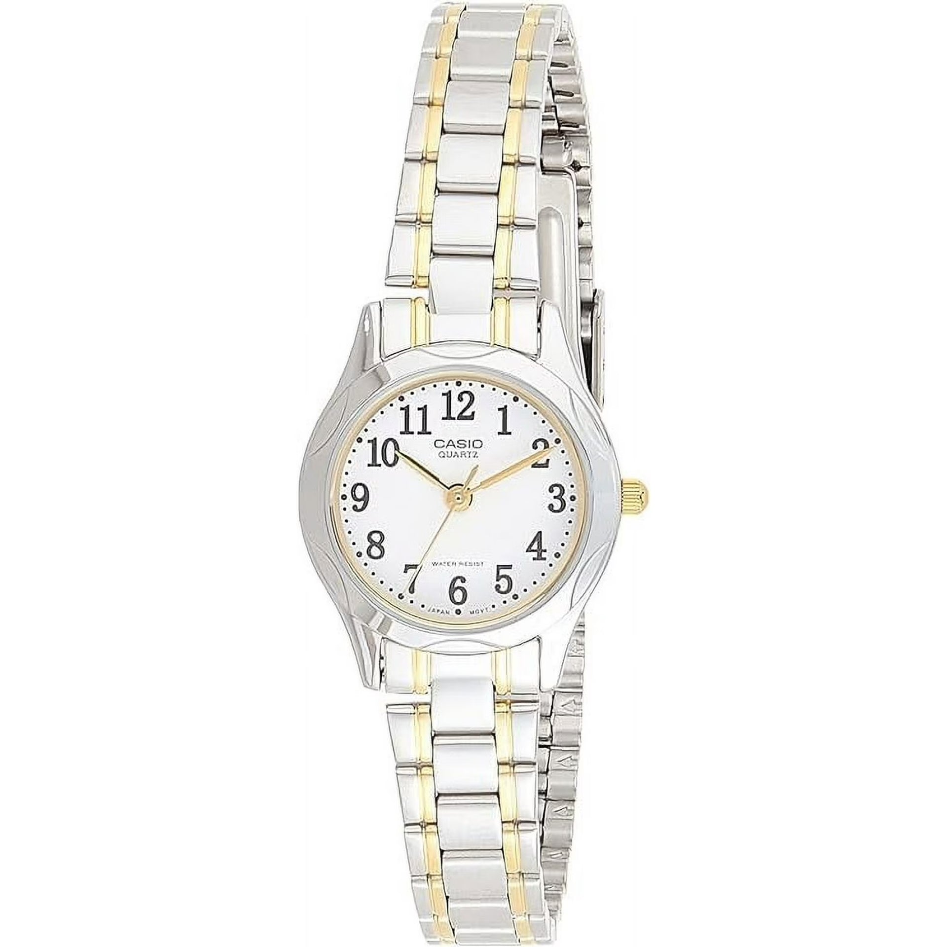 Casio WomenÕs Two Tone Analog Watch White Dial Steel Bracelet - LTP-1275SG-7B