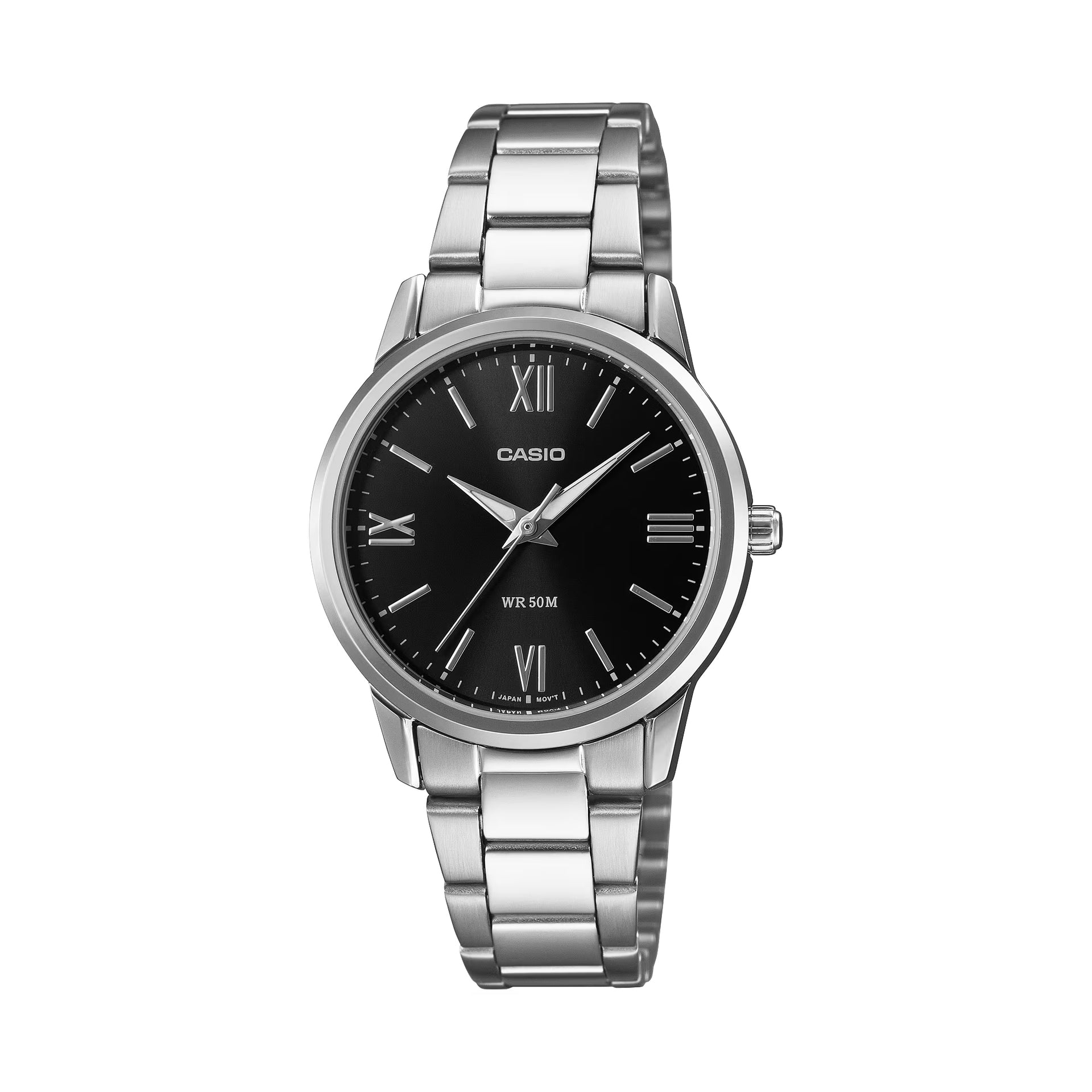 Casio Women’s Black Dial Roman Numeral Stainless Steel Watch - LTP-1303DD-1AVDF