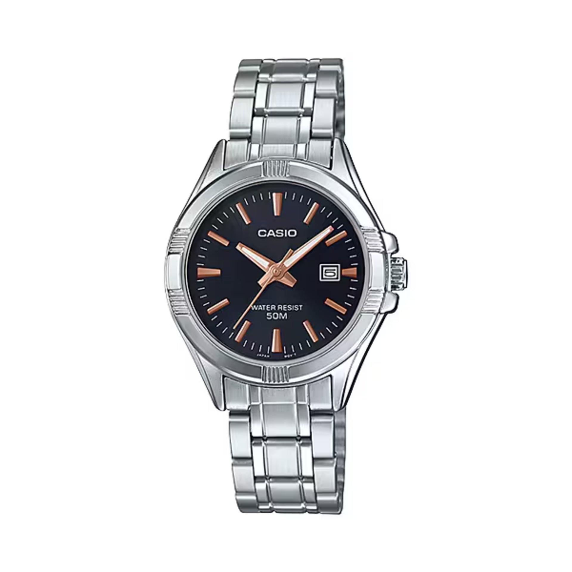 Casio Women’s Analog Black Dial Stainless Steel Bracelet Watch - LTP-1308D-1A2V