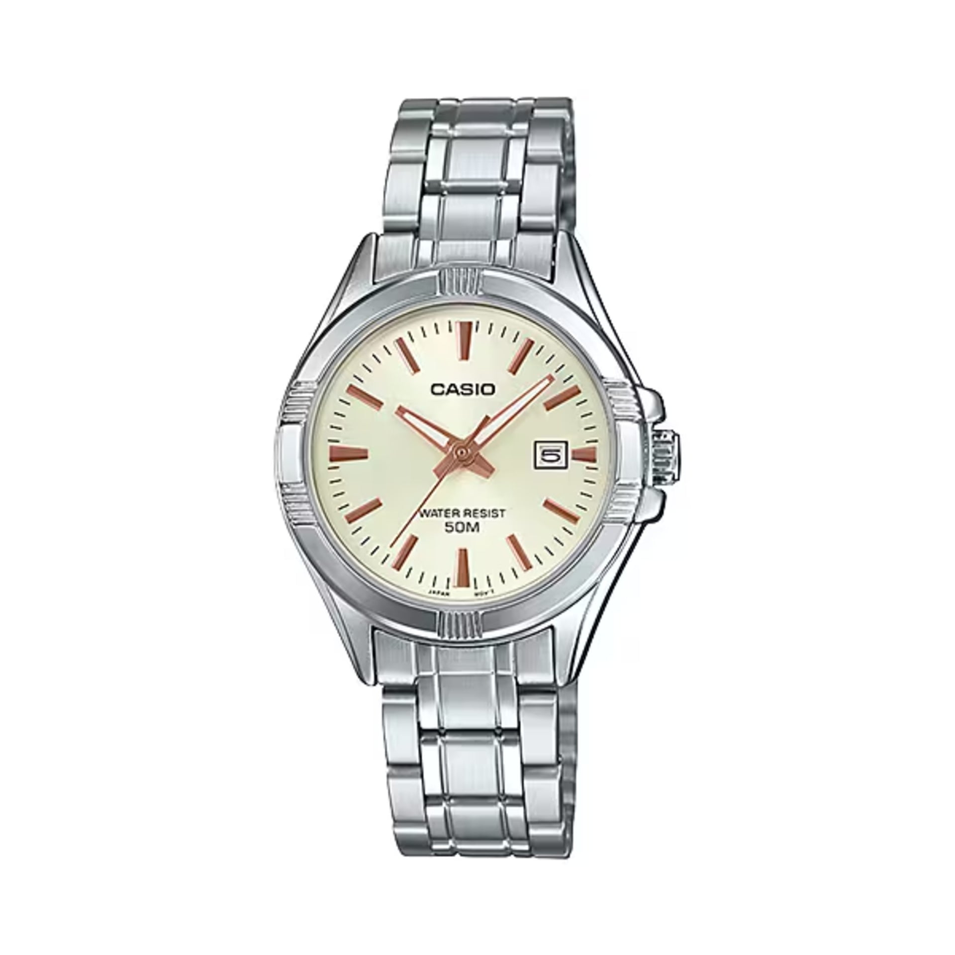 Casio Women’s Beige Dial Stainless Steel Bracelet Watch - LTP-1308D-9AV