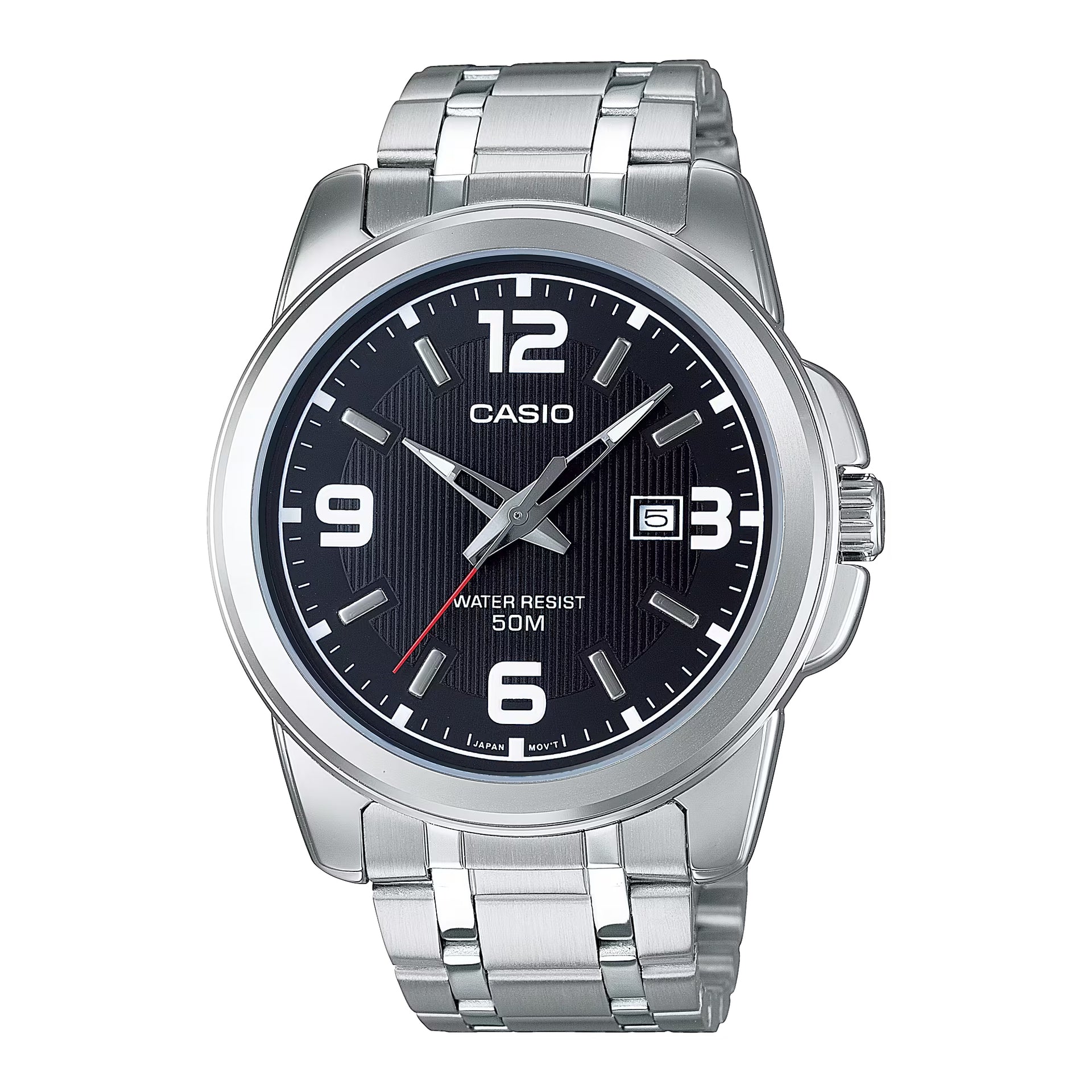 Casio WomenÕs Silver Analog Watch Black Dial Steel Bracelet - LTP-1314D-1AVDF
